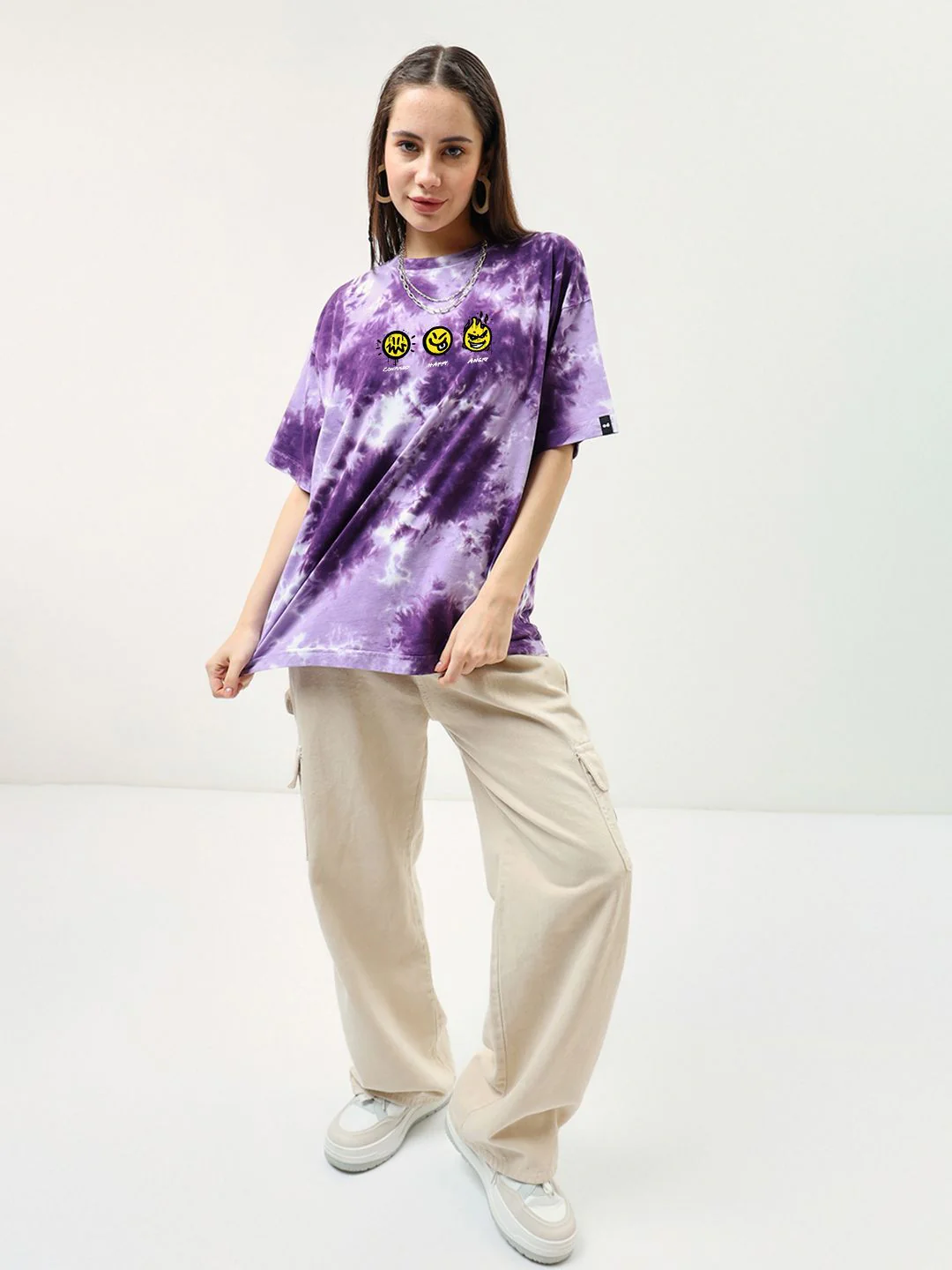Bewakoof Women Typography Printed Round Neck Pure Cotton Oversized T-shirt - Image 4