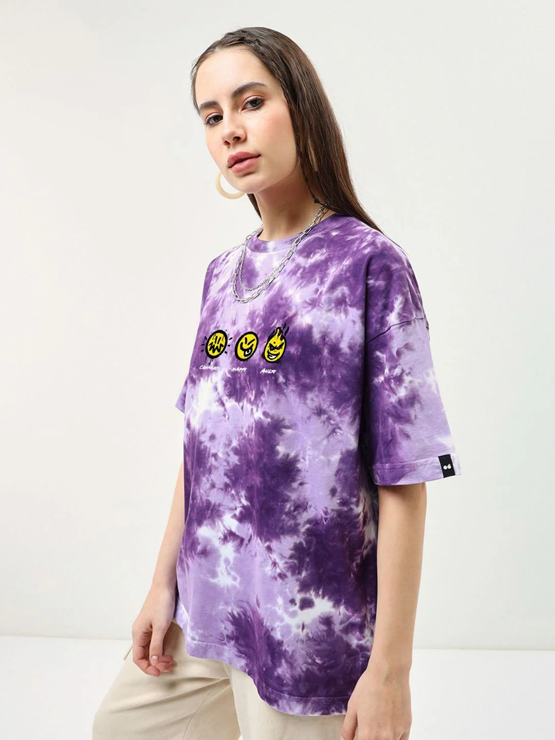 Bewakoof Women Typography Printed Round Neck Pure Cotton Oversized T-shirt - Image 5
