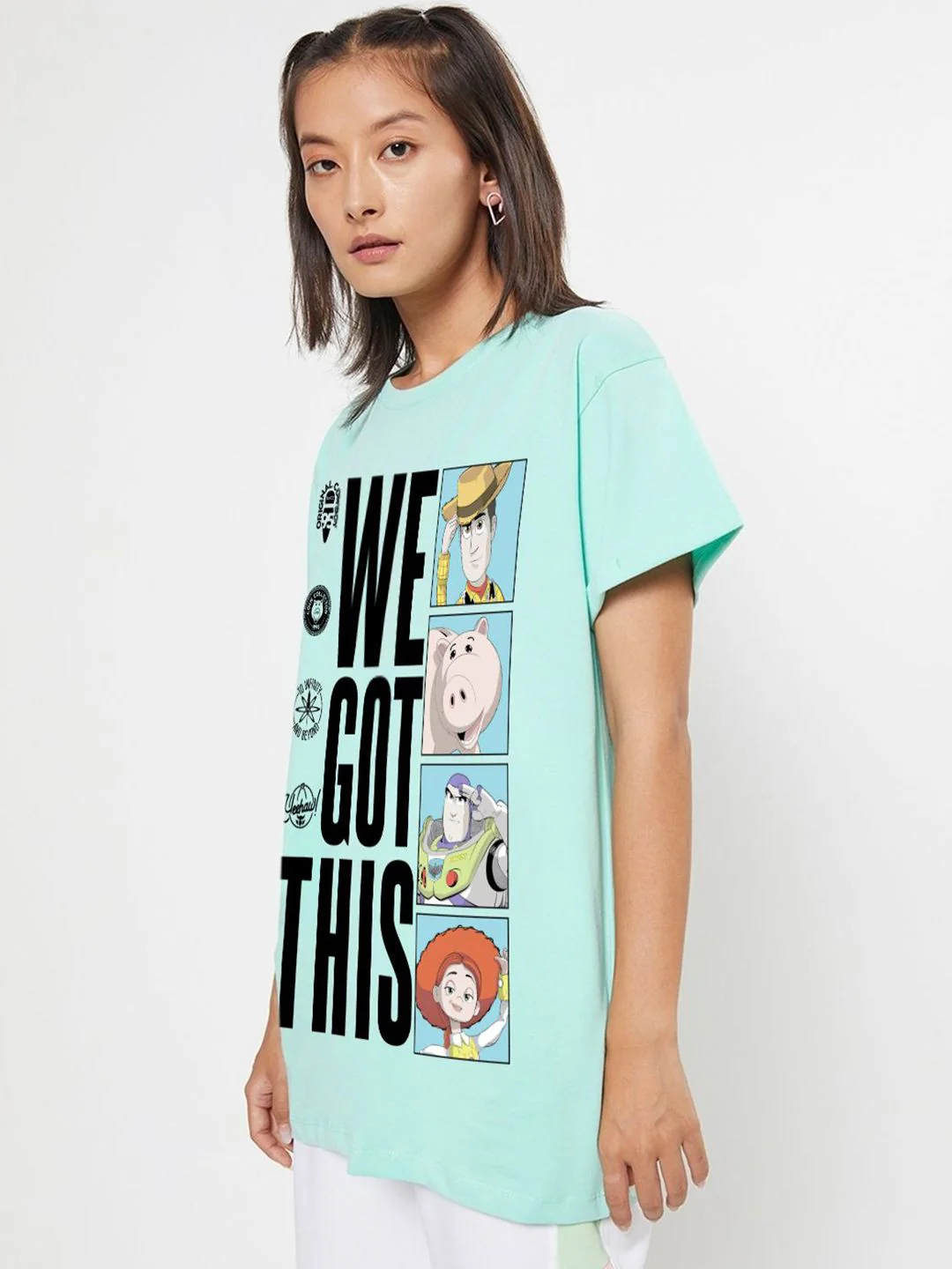 Bewakoof Typography Printed Round Neck Pure Cotton Oversized Toy Story T-shirt - Image 3