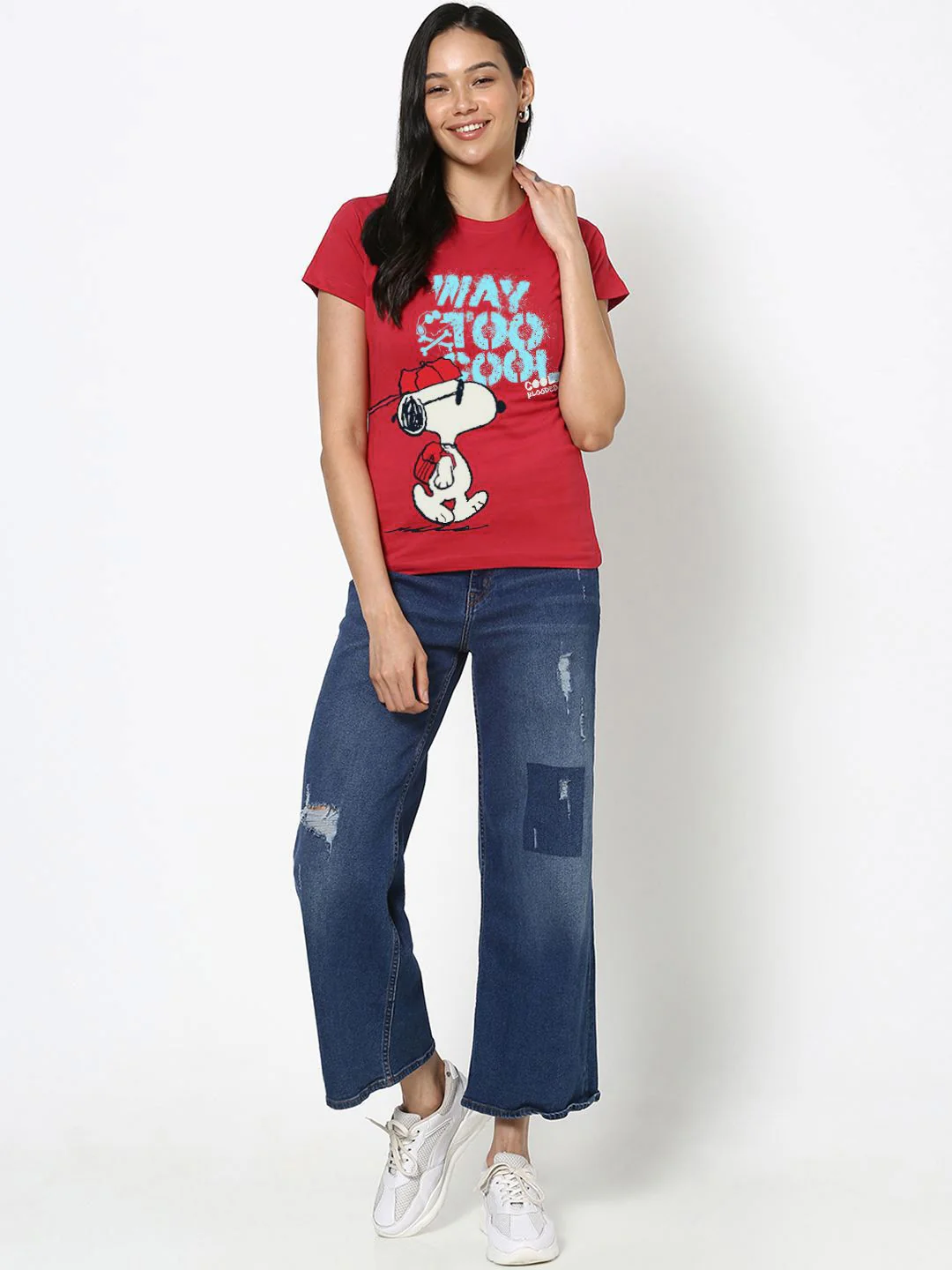 Bewakoof Women Typography Printed Round Neck Cotton Peanuts T-shirt - Image 5