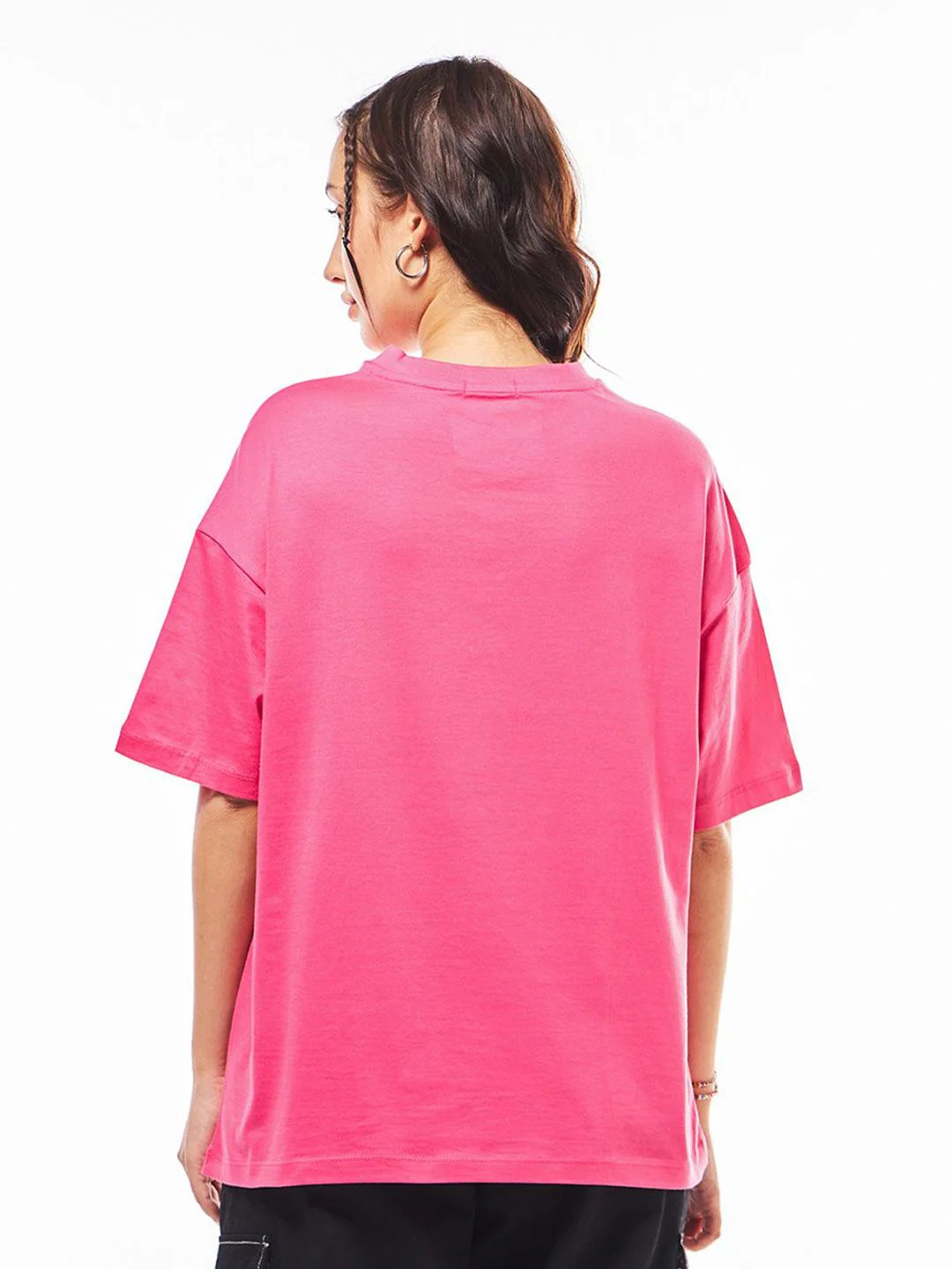 Bewakoof Women Typography Printed Round Neck Cotton Pure Cotton Oversized T-shirt - Image 5