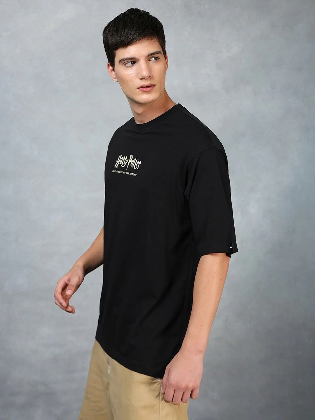 Bewakoof X Harry Potter Typography Printed Pure Cotton Oversized T-shirt - Image 5