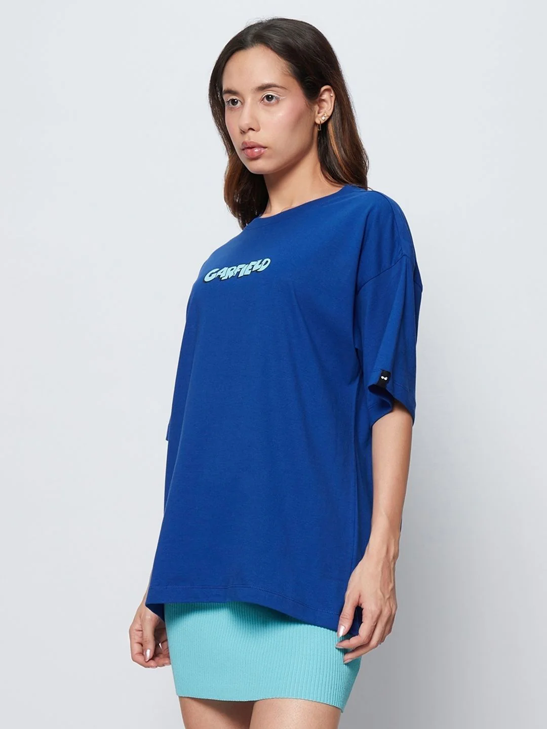 Bewakoof x OFFICIAL GARFIELD MERCHANDISE Lazy Garfield Graphic Printed Oversized T-shirt - Image 5