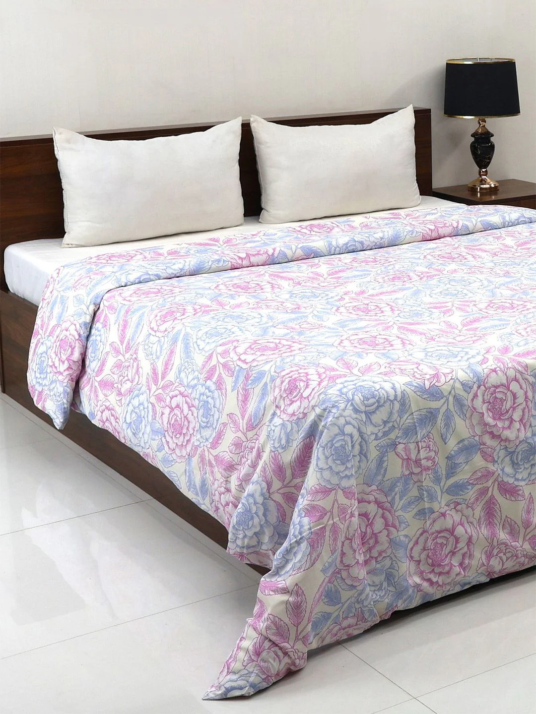 Bombay Dyeing Allure 144 TC 100% Cotton Blush Pink Double King Duvet Cover - Image 3