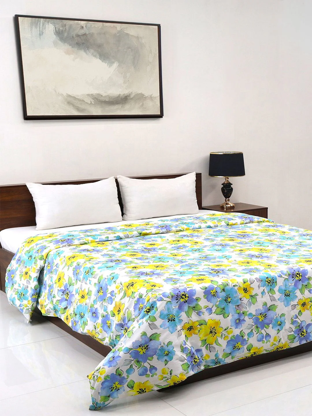 Bombay Dyeing Allure 144 TC 100% Cotton California Blue Super Queen Duvet Cover