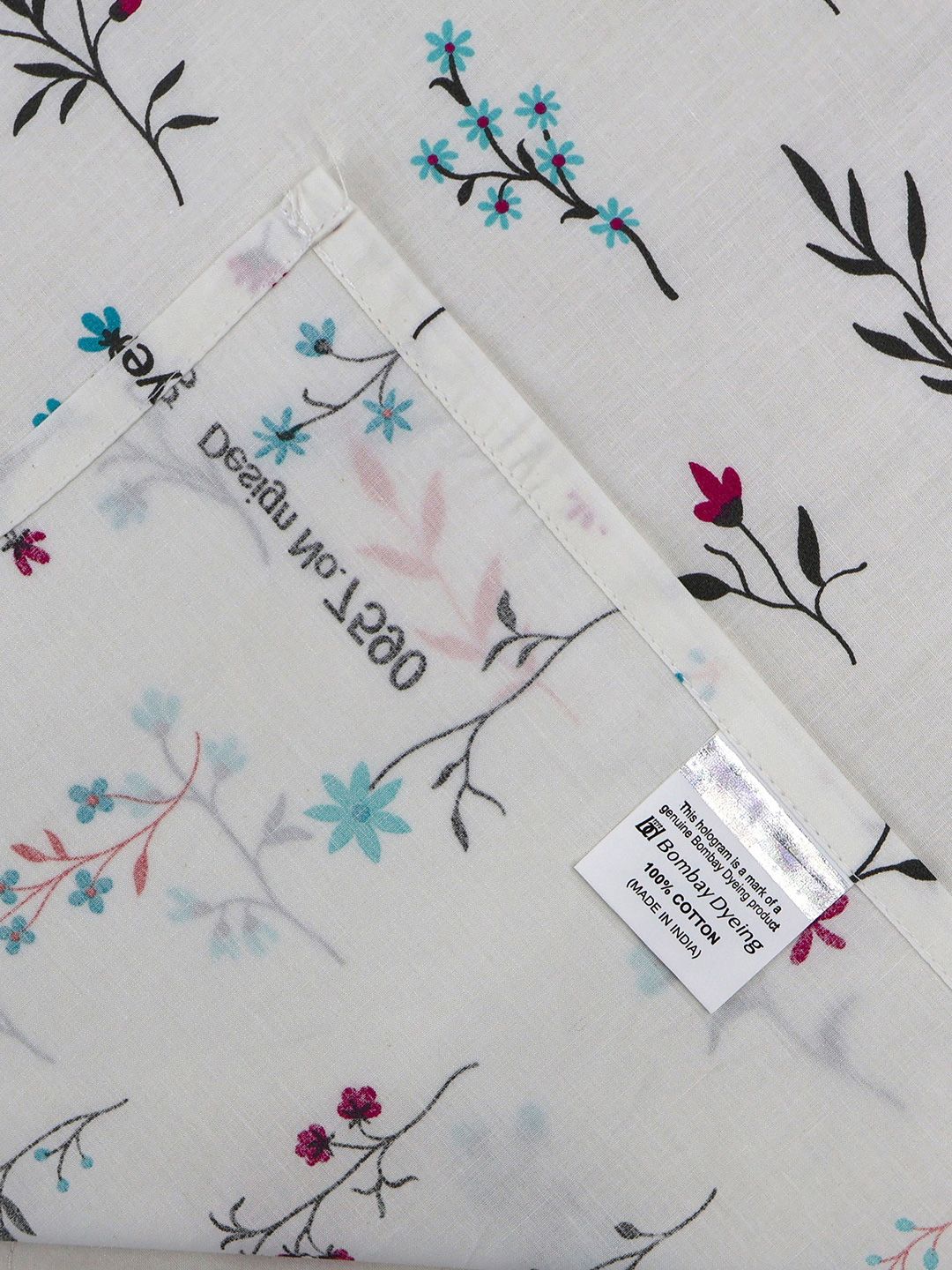 BOMBAY DYEING  Vintage Turquoise Blue Printed Cotton 180 TC  Bedsheet Set 1.52 m X 2.28 m - Image 4