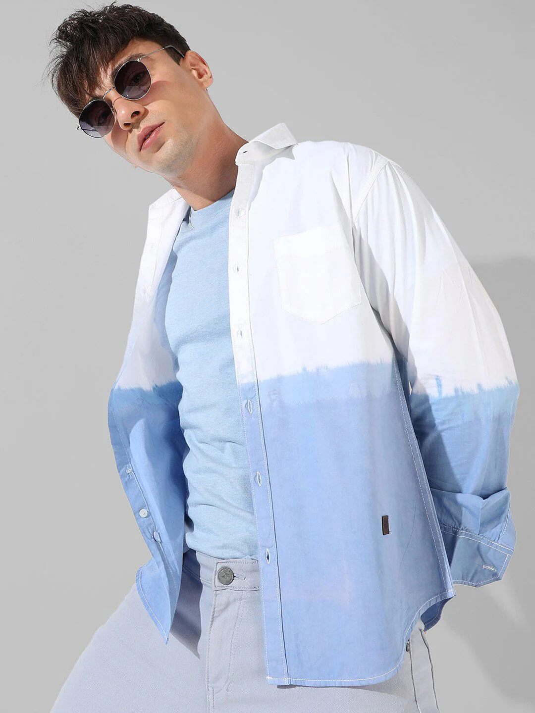 Campus Sutra Classic Fit Colourblocked Cotton Casual Shirt - Image 6