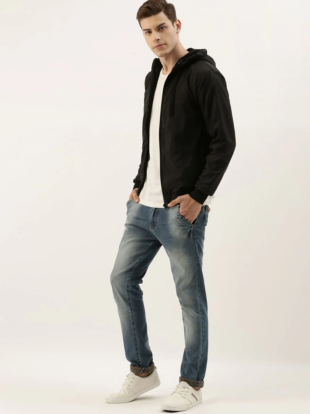 Campus Sutra Men Black Solid Windcheater - Image 4