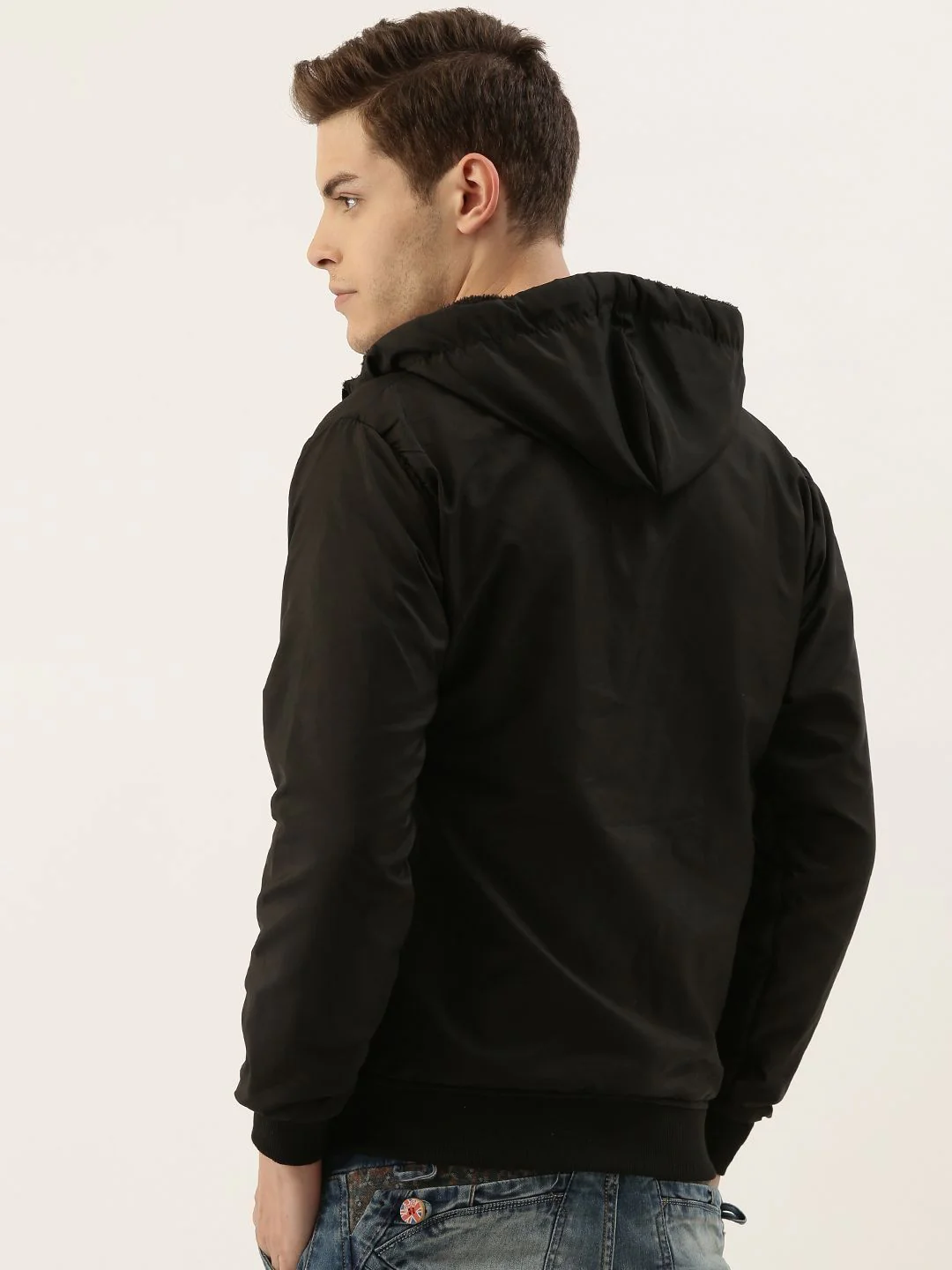 Campus Sutra Men Black Solid Windcheater - Image 5