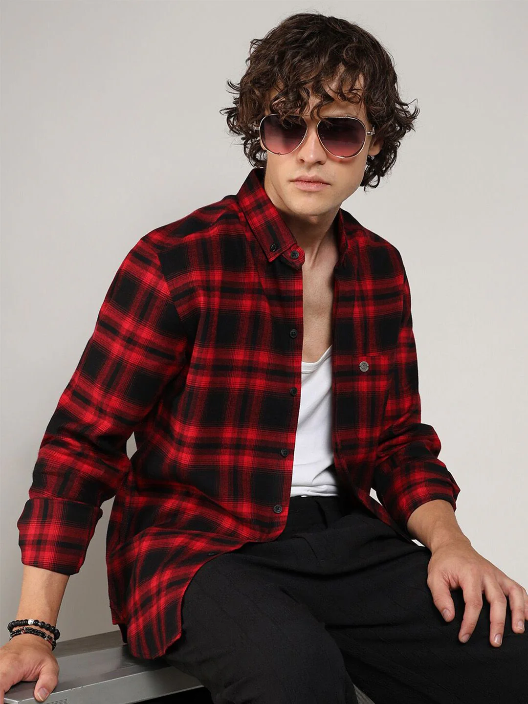 Campus Sutra Men Classic Buffalo Checked Cotton Casual Shirt