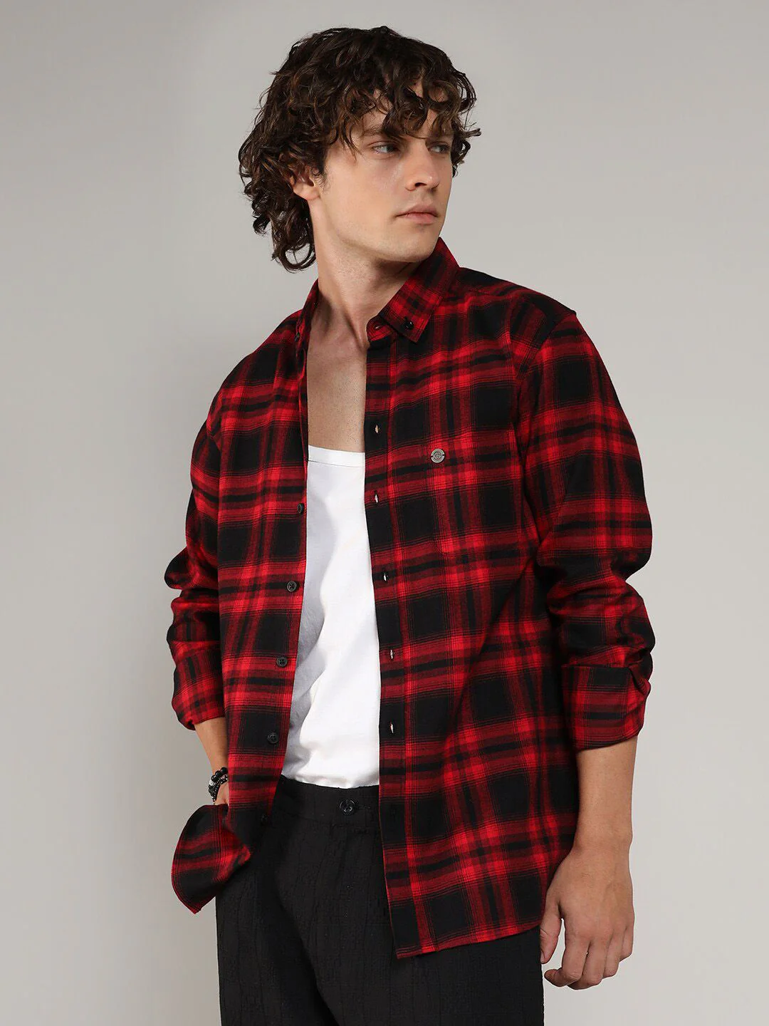 Campus Sutra Men Classic Buffalo Checked Cotton Casual Shirt - Image 3