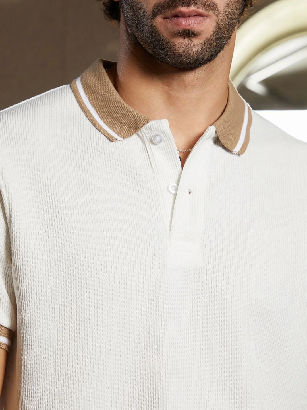 Campus Sutra Men Solid Polo Collar Cotton T-shirt - Image 2