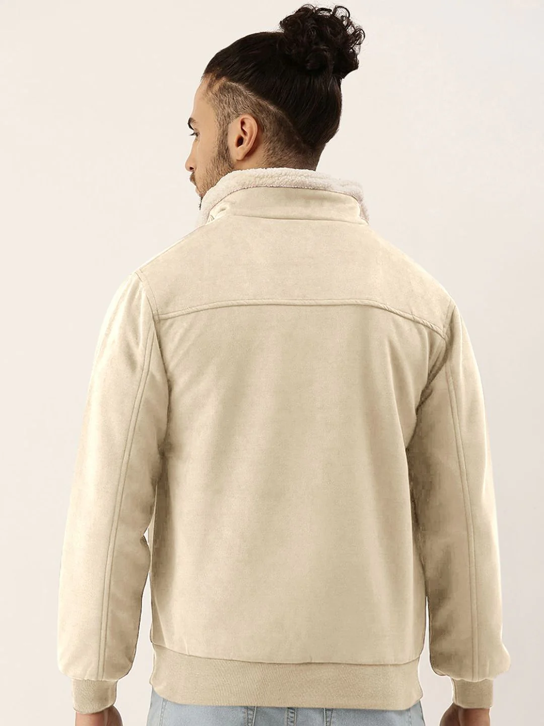 Campus Sutra Men Spread Collar Solid Casual Bomber Jacket - Image 5