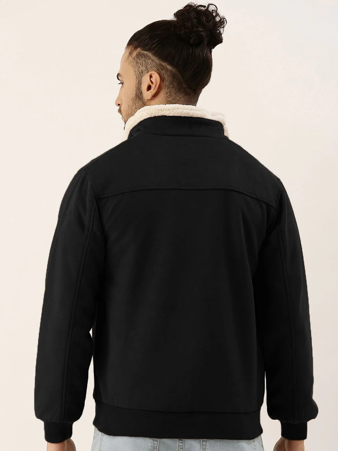 Campus Sutra Men Spread Collar Solid Casual Bomber Jacket - Image 5