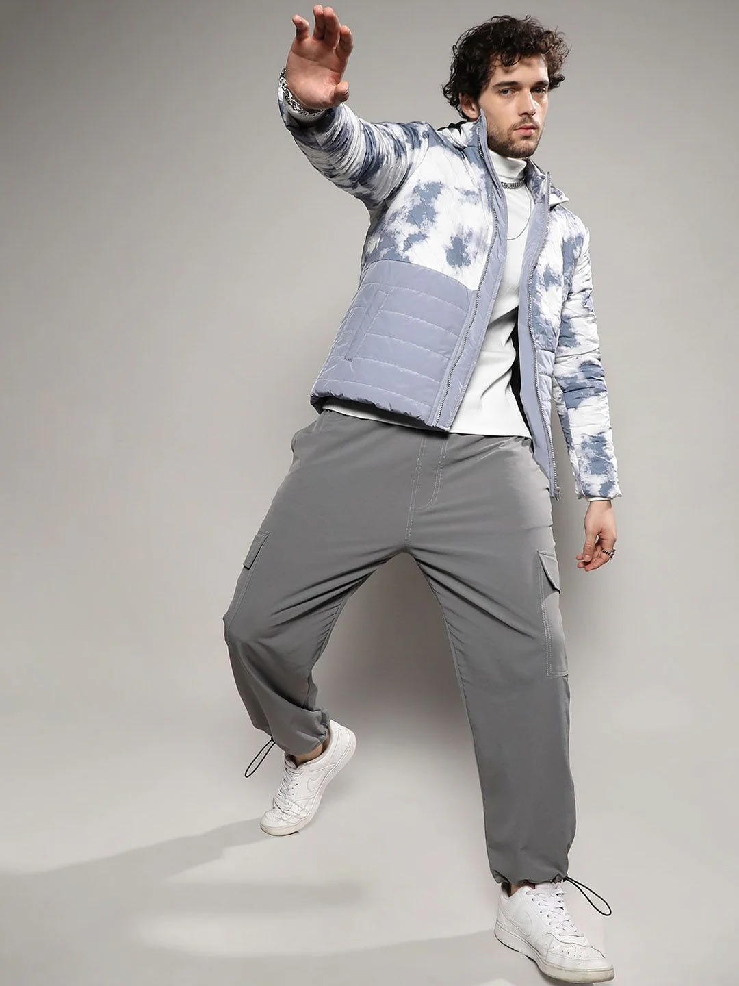 Campus Sutra Tie and Dye Windcheater Outdoor Puffer Jacket - Image 5