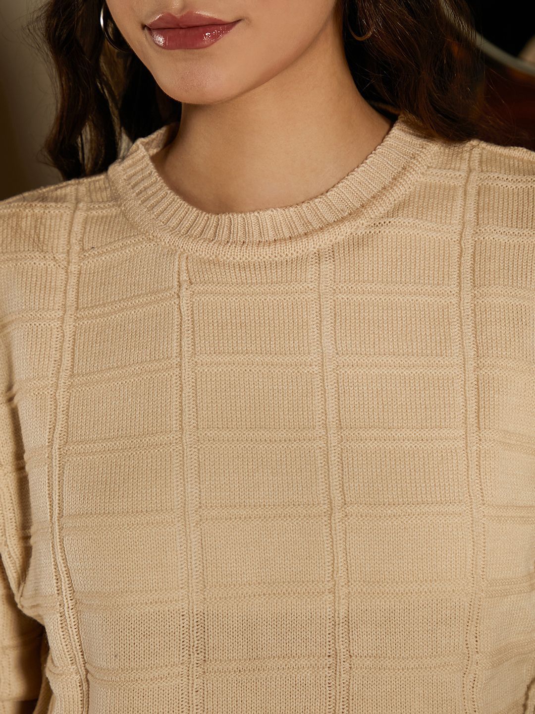 Campus Sutra Women Checked Pullover - Image 2