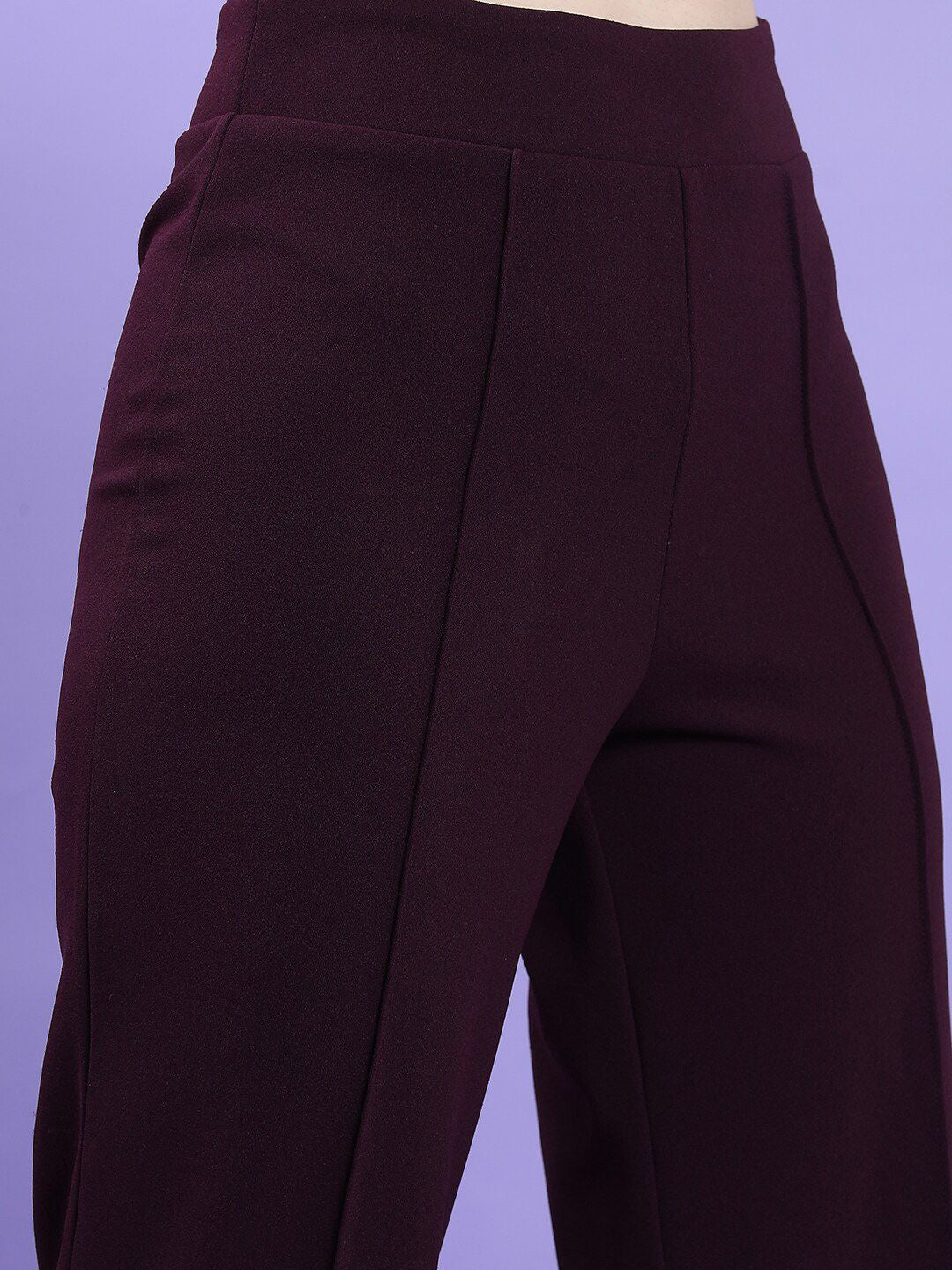 CHIC BY TOKYO TALKIES Women Flared Fit High-Rise Parallel Trousers - Image 6