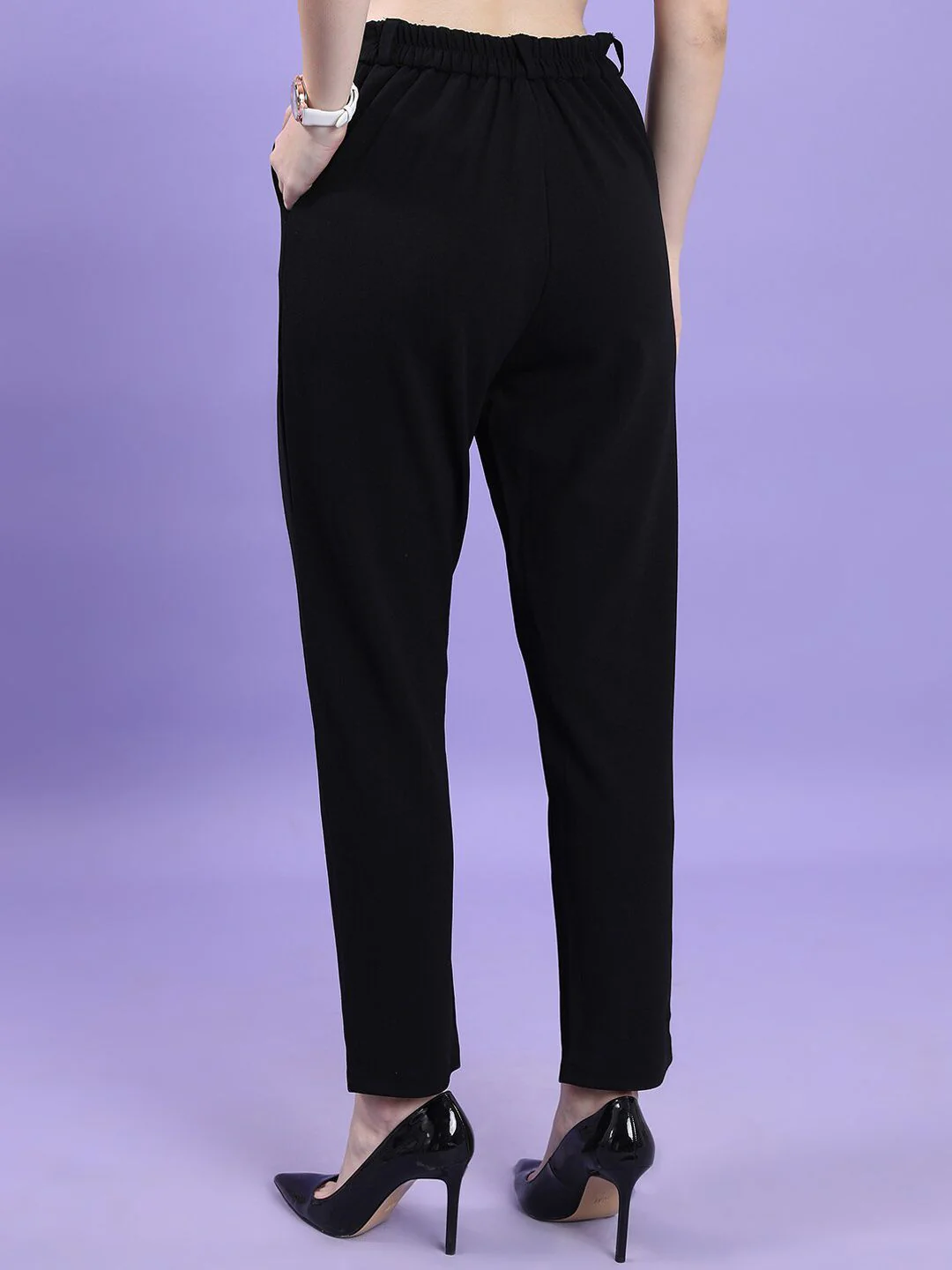 CHIC BY TOKYO TALKIES Women Slim Fit High-Rise Formal Trousers - Image 3