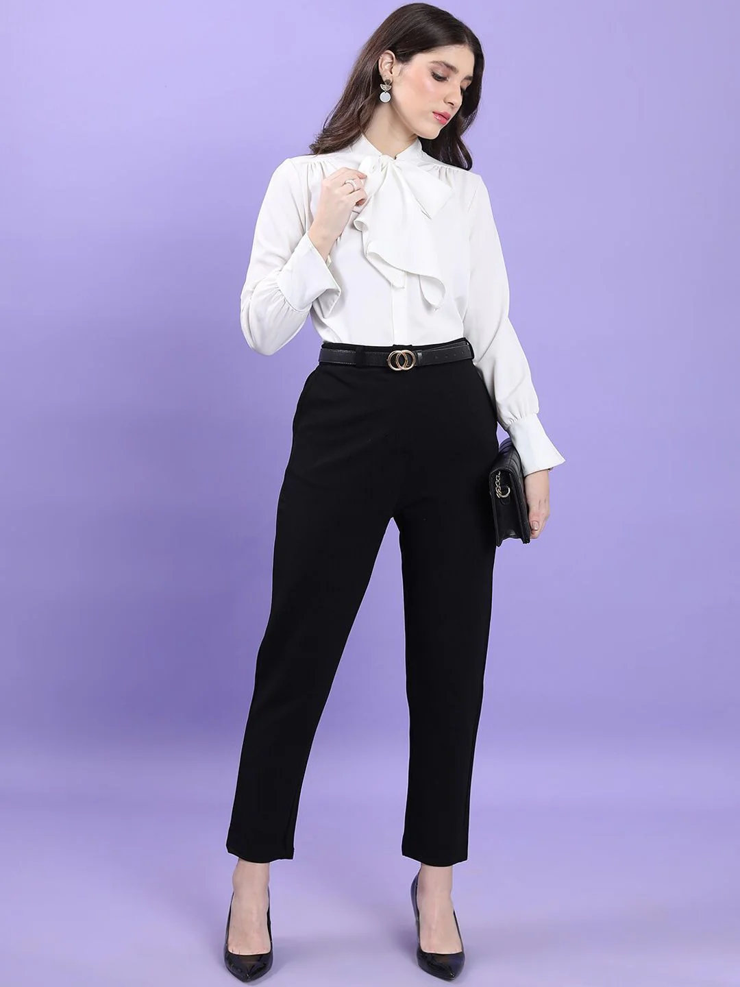 CHIC BY TOKYO TALKIES Women Slim Fit High-Rise Formal Trousers - Image 5