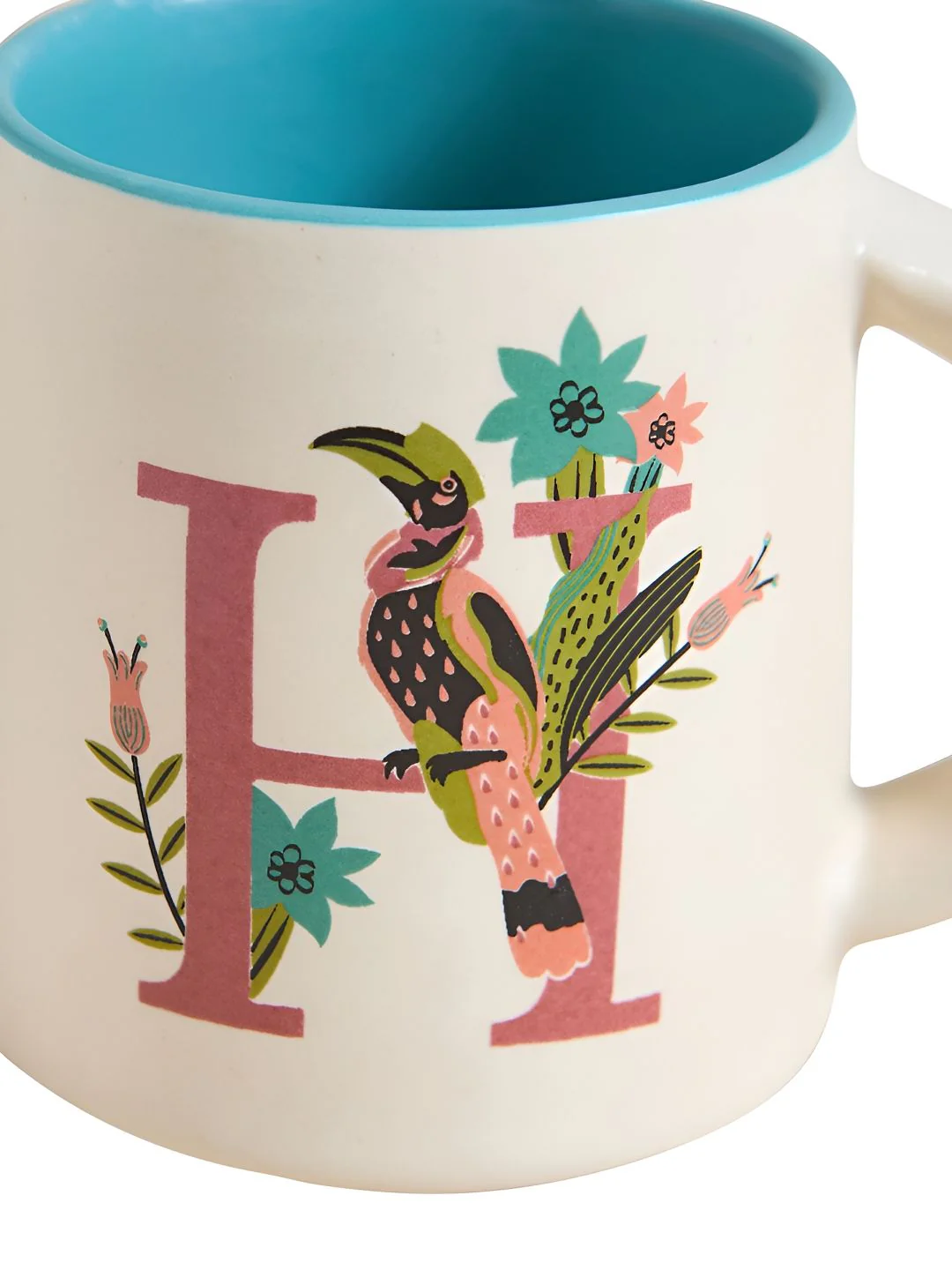 Chumbak Off White & Blue Printed Ceramic Glossy Mug 300 ml - Image 3