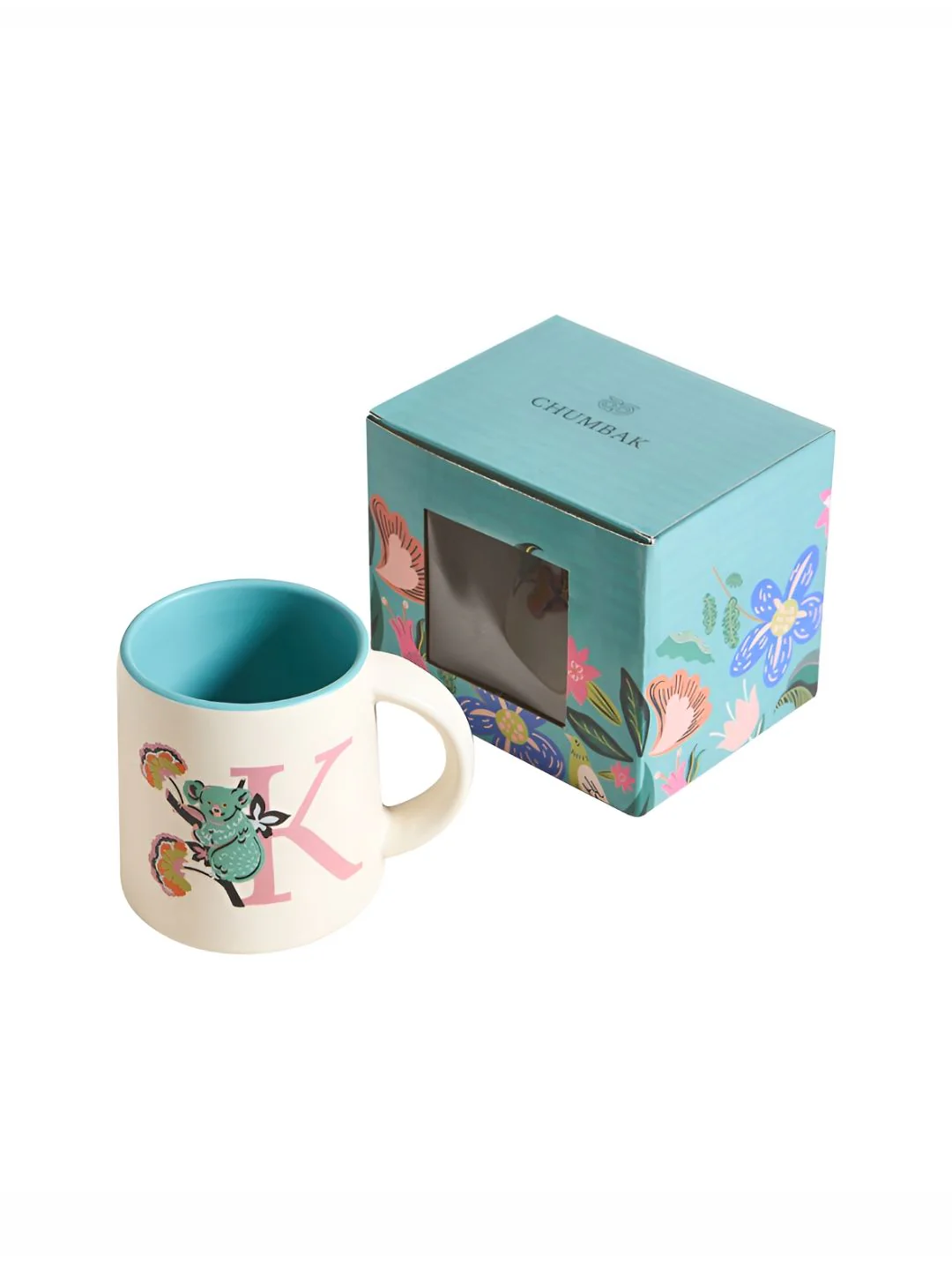 Chumbak Off White & Blue Printed Ceramic Glossy Mug 300 ml - Image 2