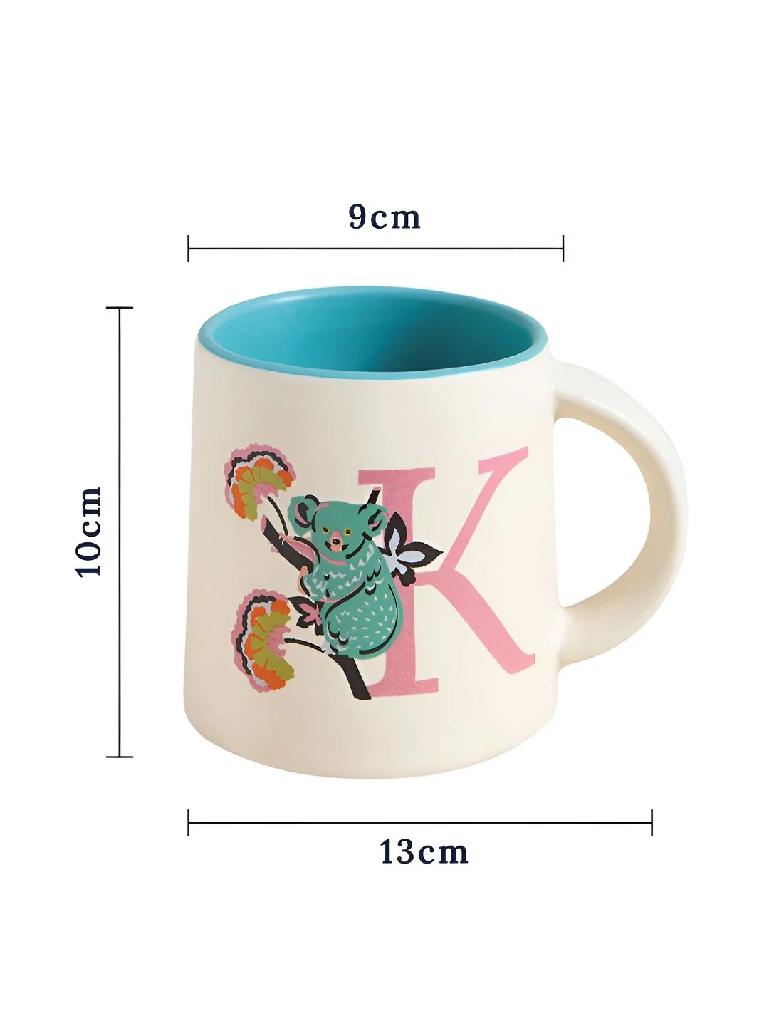 Chumbak Off White & Blue Printed Ceramic Glossy Mug 300 ml - Image 4