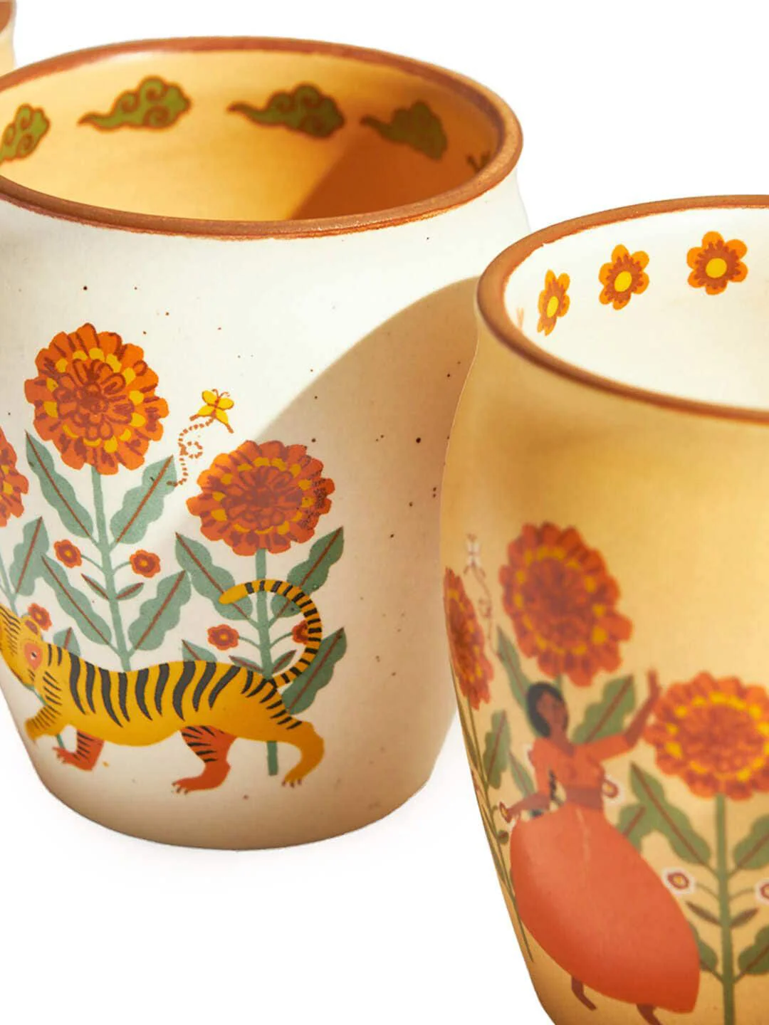 Chumbak Yellow 4 Pieces Marigold Printed Kulhad Gift Sets - Image 3