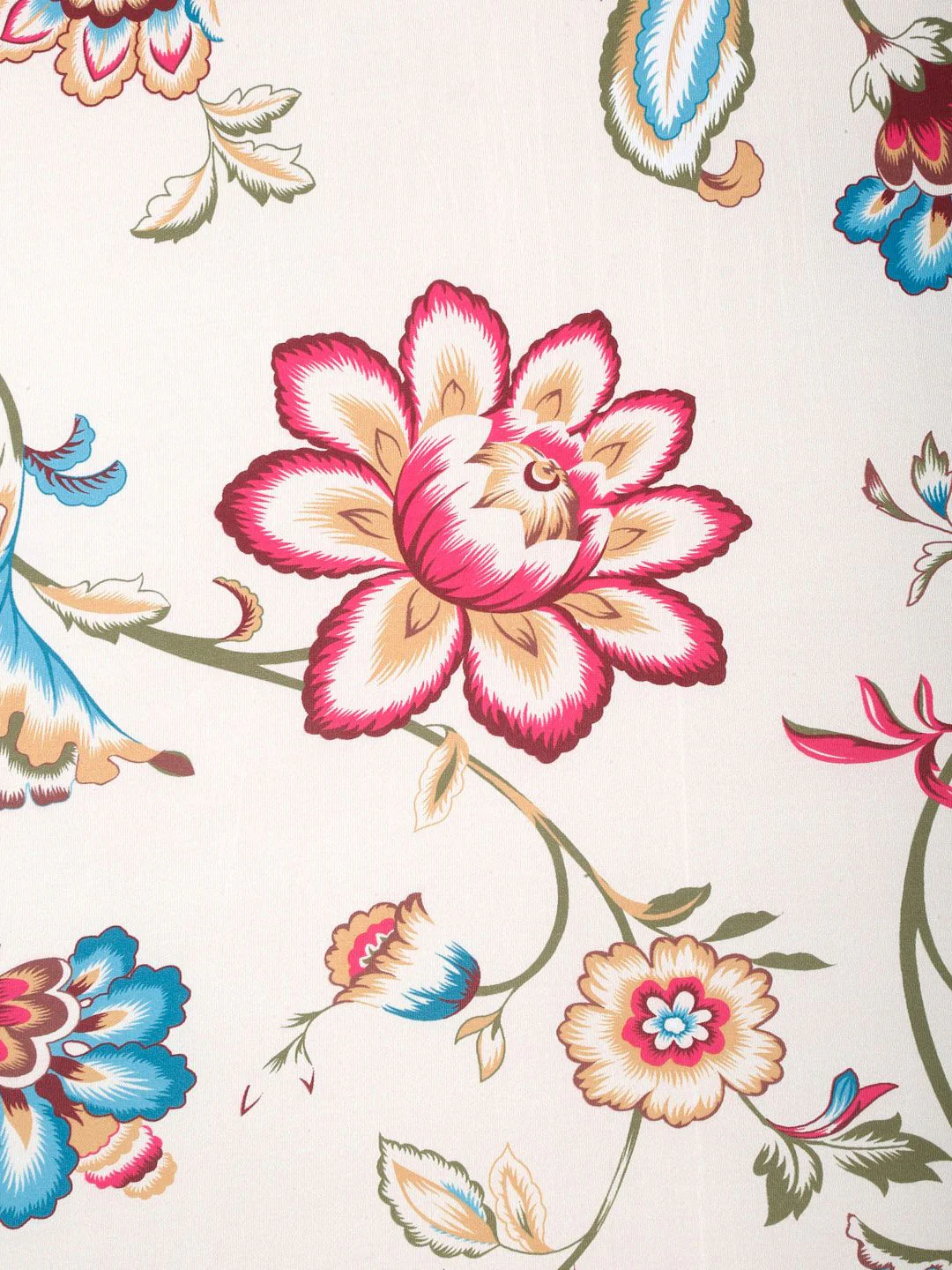 Cortina Beige & Pink Floral Printed Double Seater Sofa Cover - Image 4