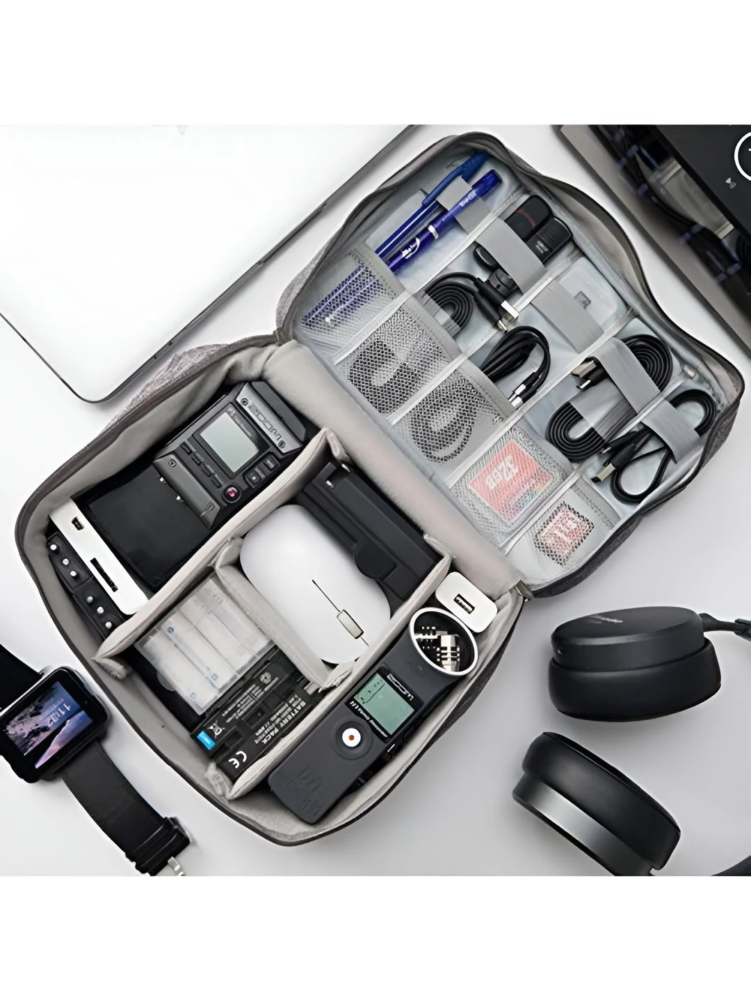 Cortina Grey & Water Resistant Electronics Accessories Organizer - Image 3