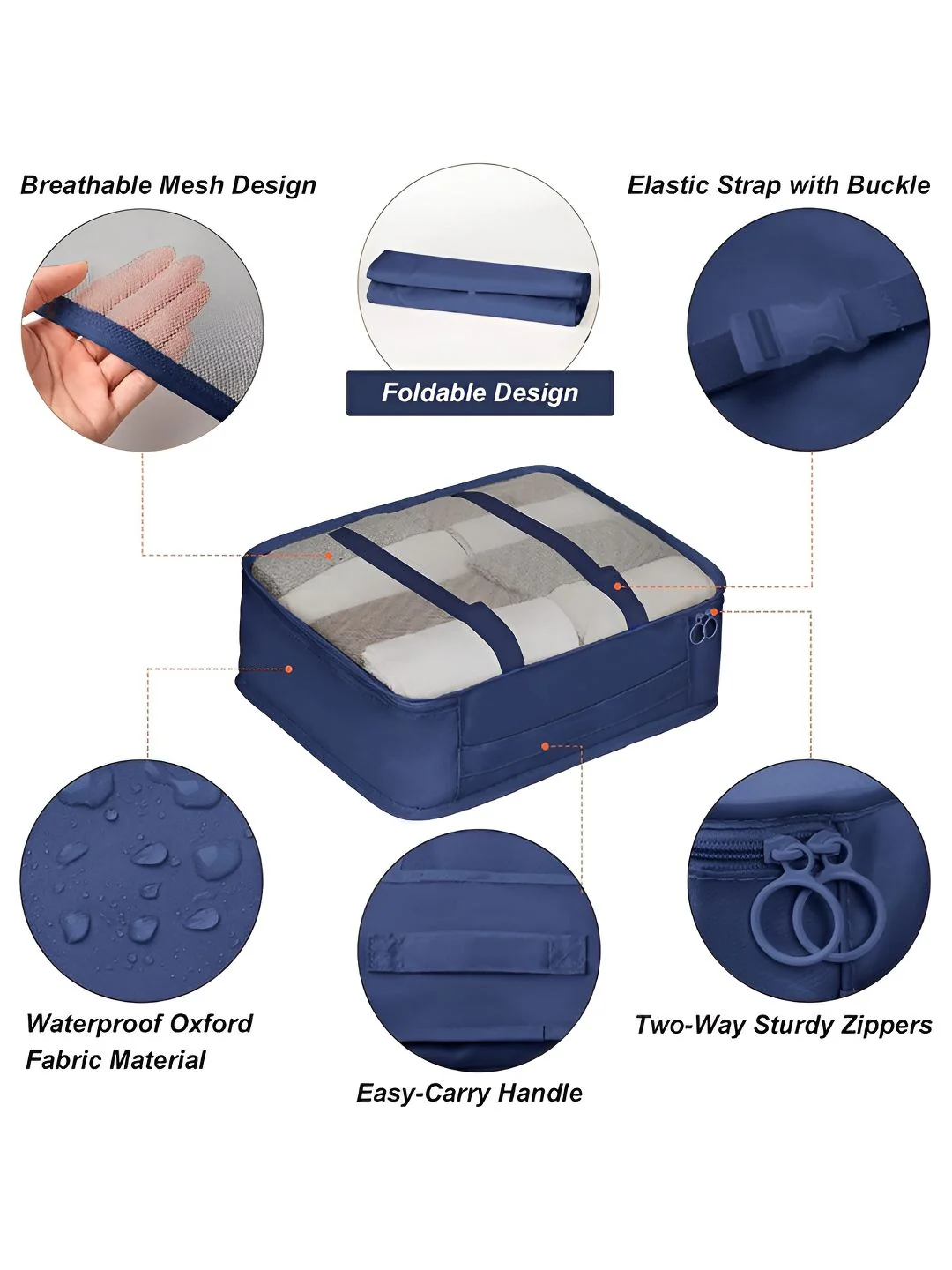 Cortina Navy Blue & Grey 6 Pieces Water Resistant Multi-Utility Organisers - Image 2