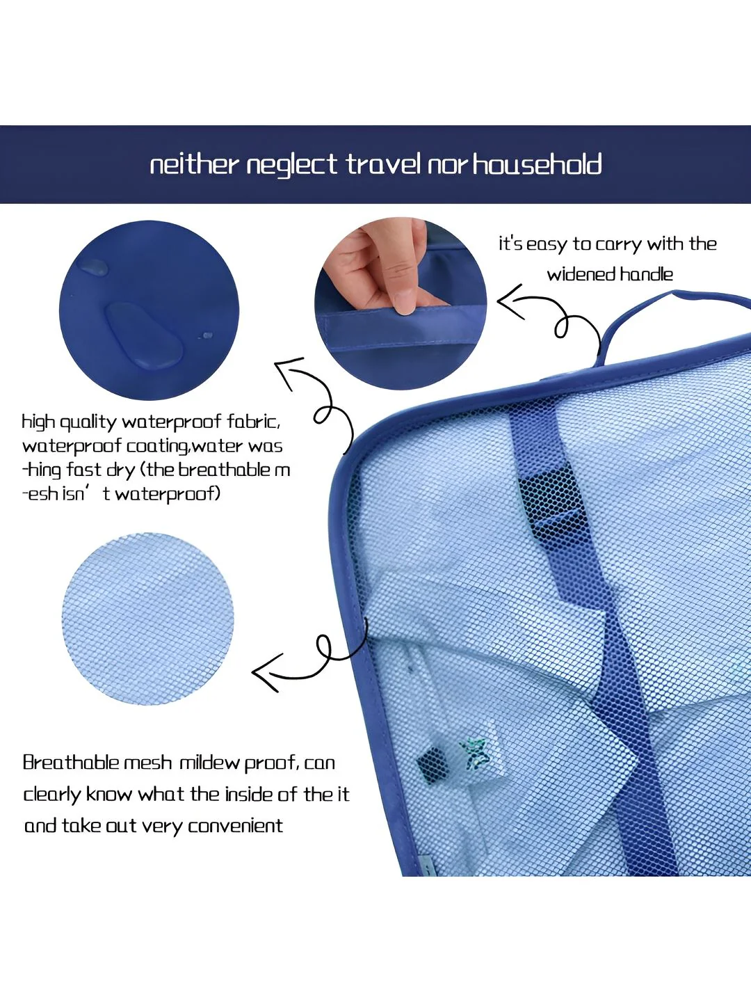 Cortina Navy Blue & Grey 6 Pieces Water Resistant Multi-Utility Organisers - Image 4