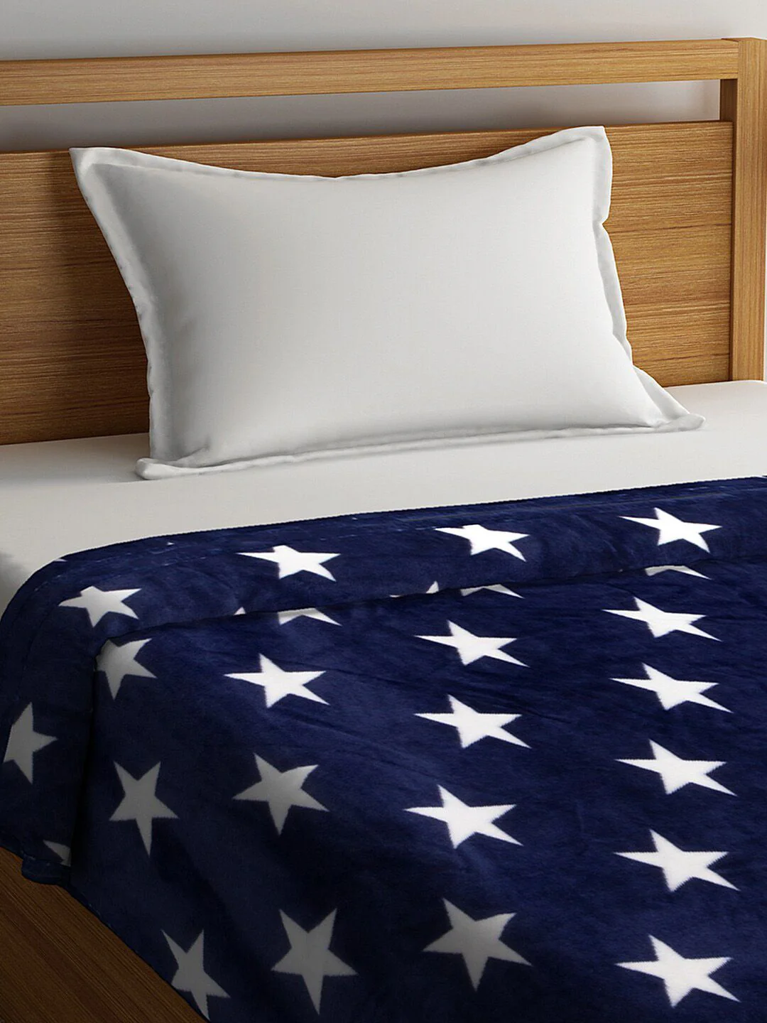 Cortina Navy Blue & White Abstract AC Room 250 GSM Single Bed Blanket - Image 3