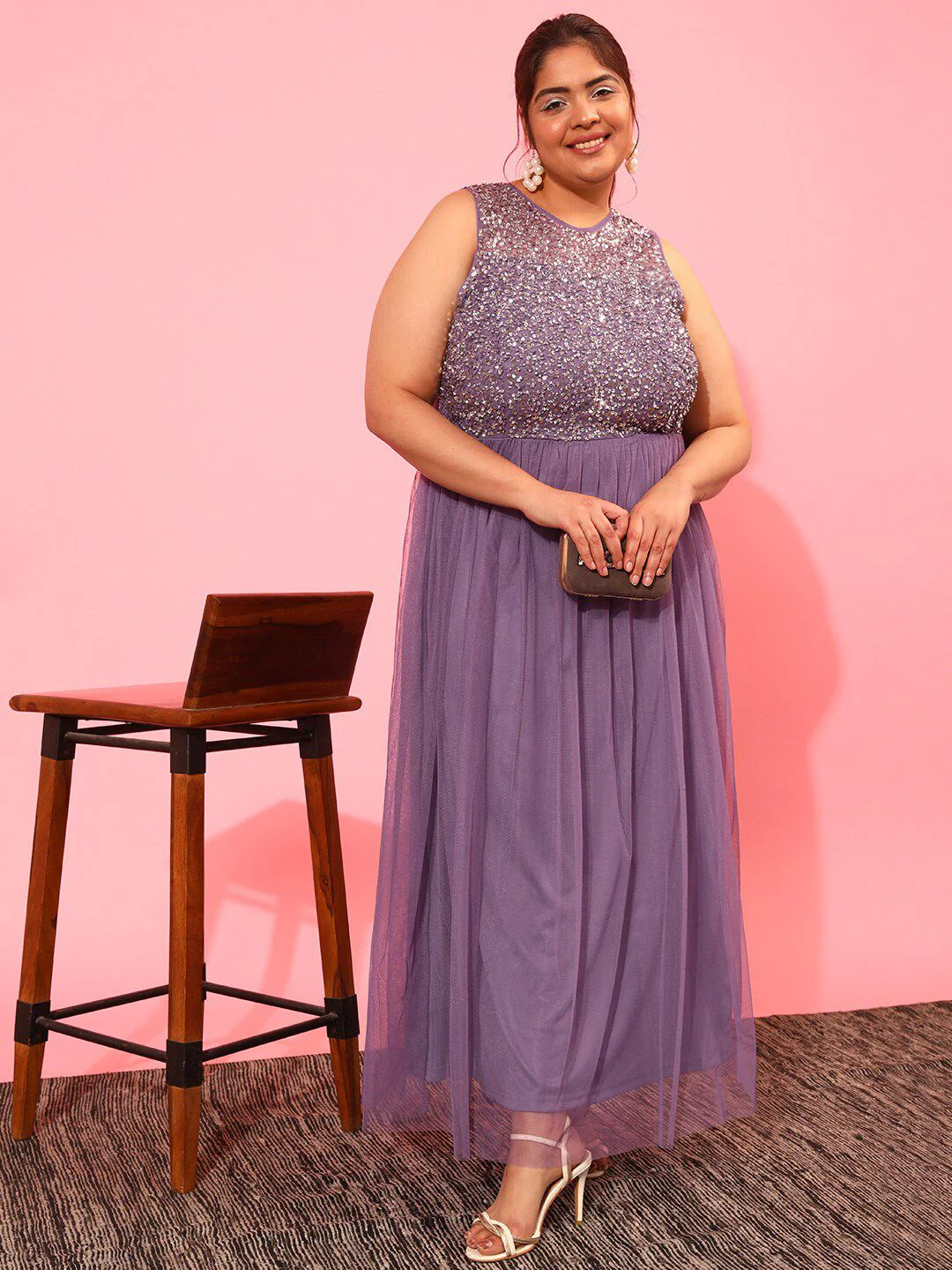 CURVY STREET Net Sheath Maxi Dress - Image 4