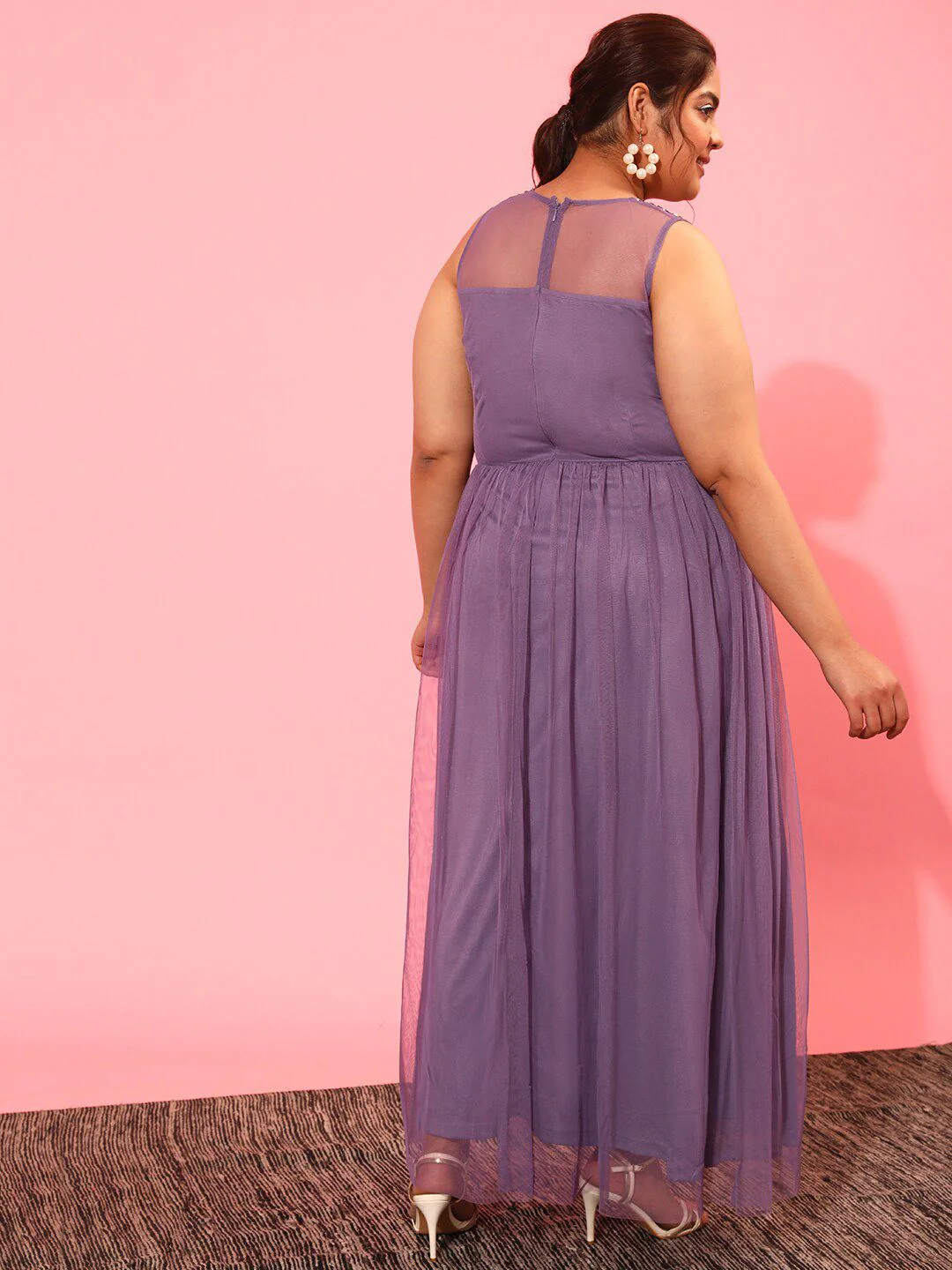 CURVY STREET Net Sheath Maxi Dress - Image 5