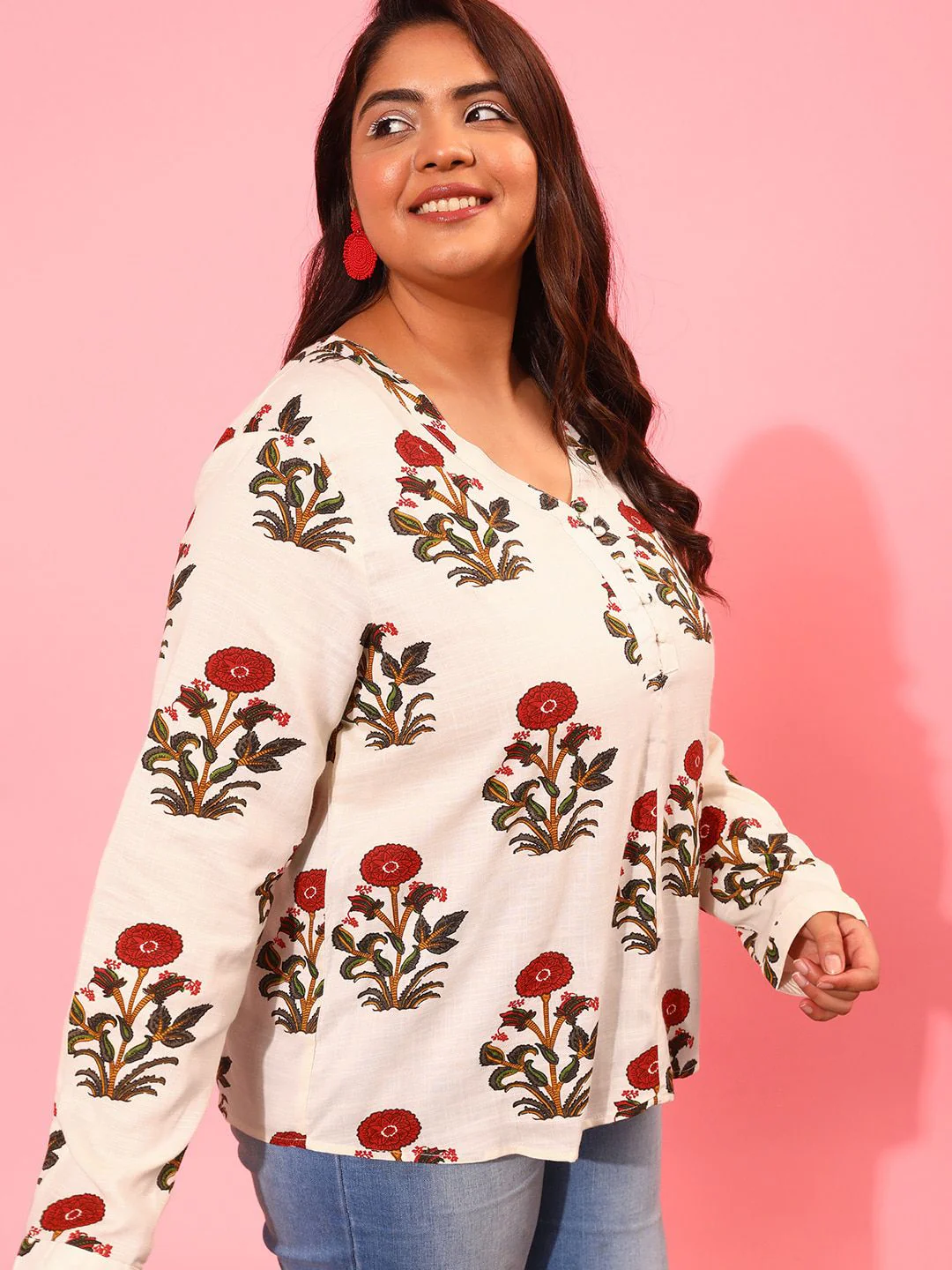 CURVY STREET Plus Size Floral Print Top - Image 3