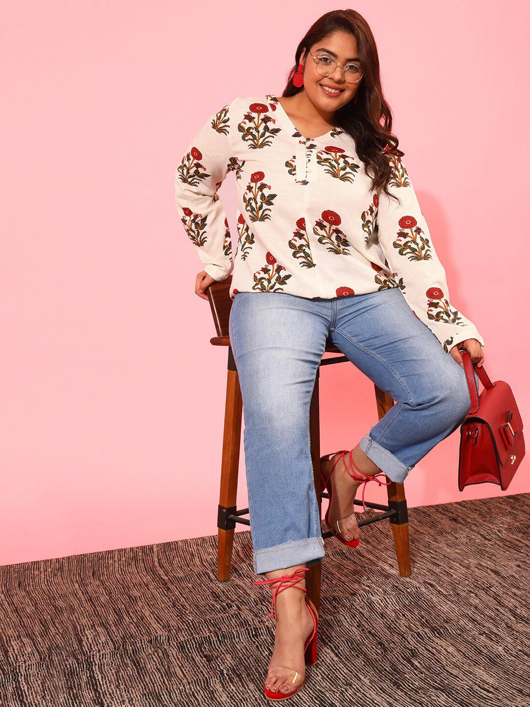 CURVY STREET Plus Size Floral Print Top - Image 4