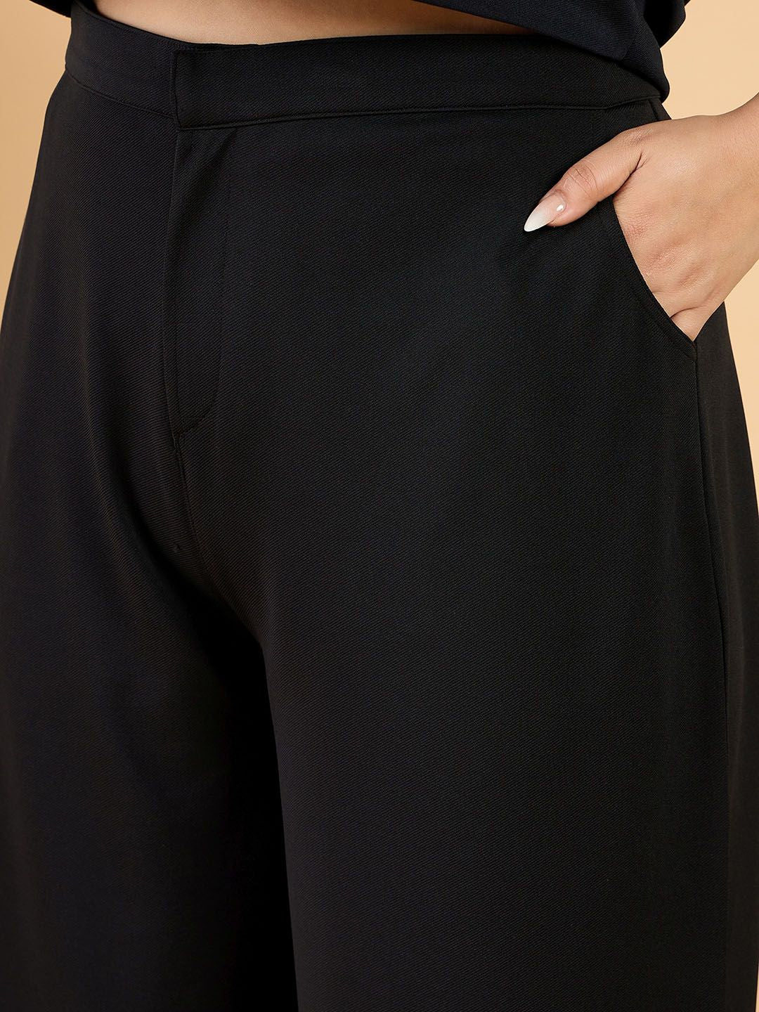 CURVY STREET Women Plus Size Straight Fit Parallel Trousers - Image 6