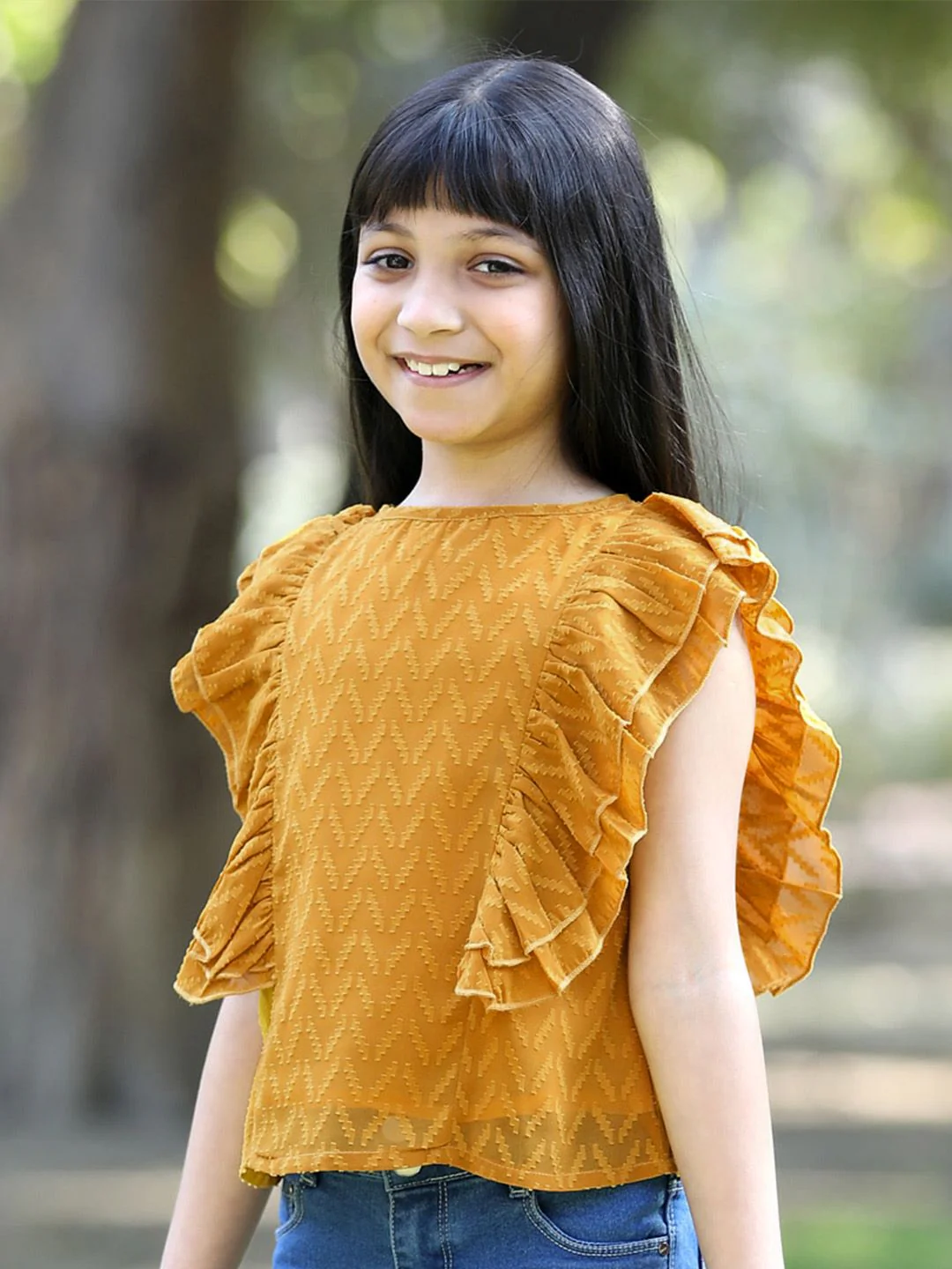 Cutiekins Girls Self Design Ruffles Top - Image 3