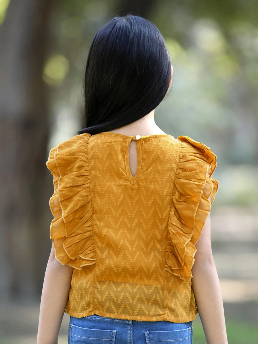 Cutiekins Girls Self Design Ruffles Top - Image 4