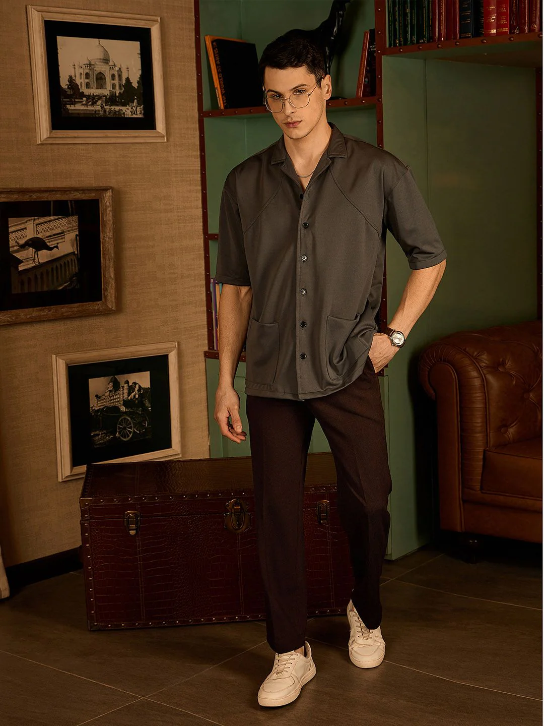 DENNISON Korean Baggy Fit 4 Way Lycra Trouser - Image 5