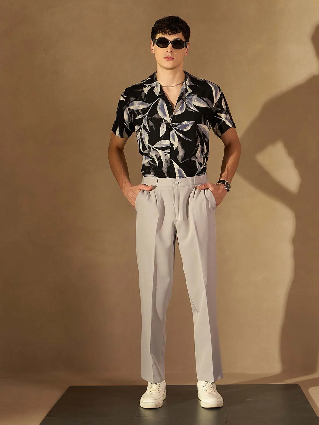 DENNISON Men Baggy Fit Pleated Trousers - Image 5
