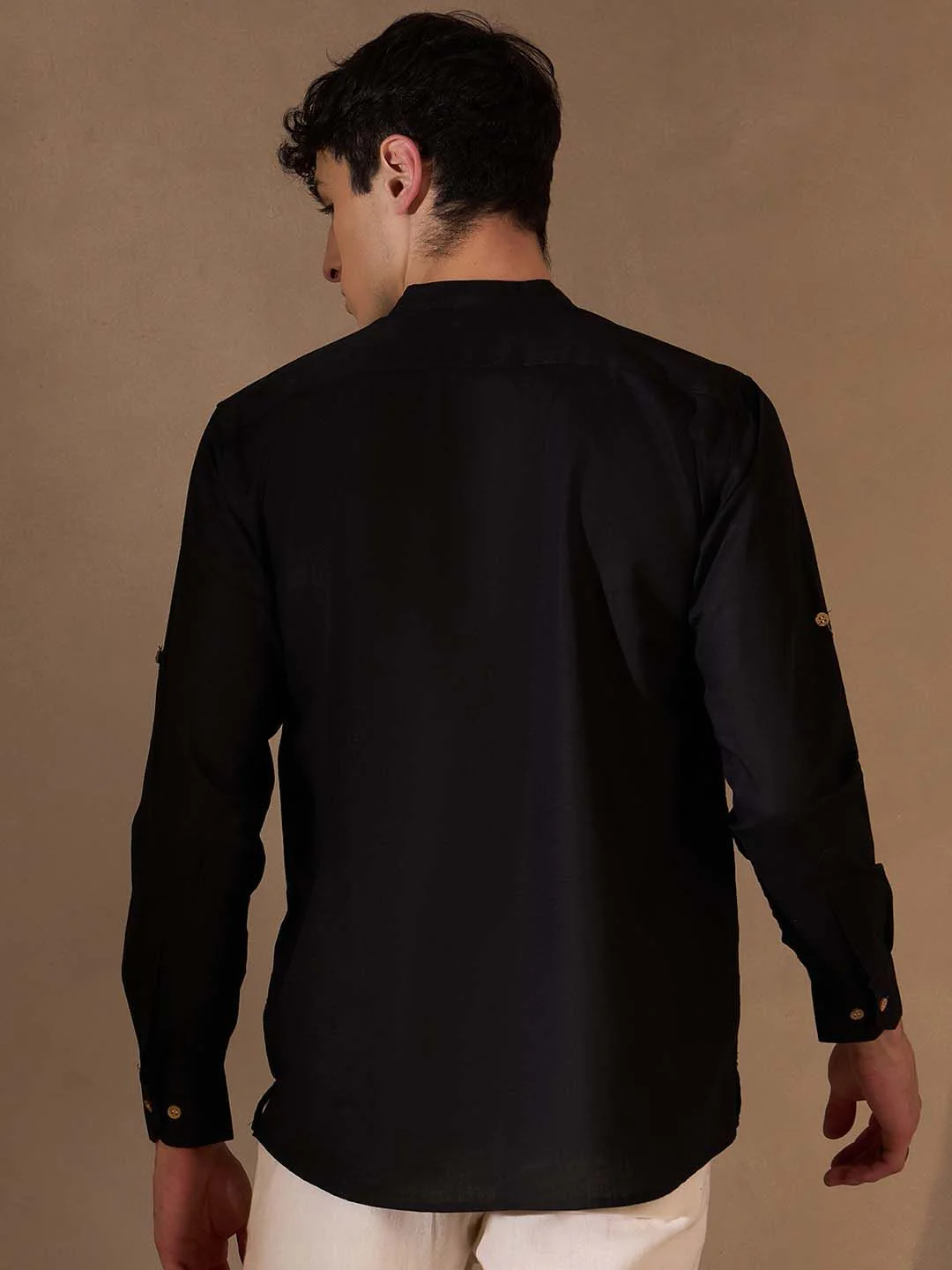 DENNISON Men Black Cotton Kurta
