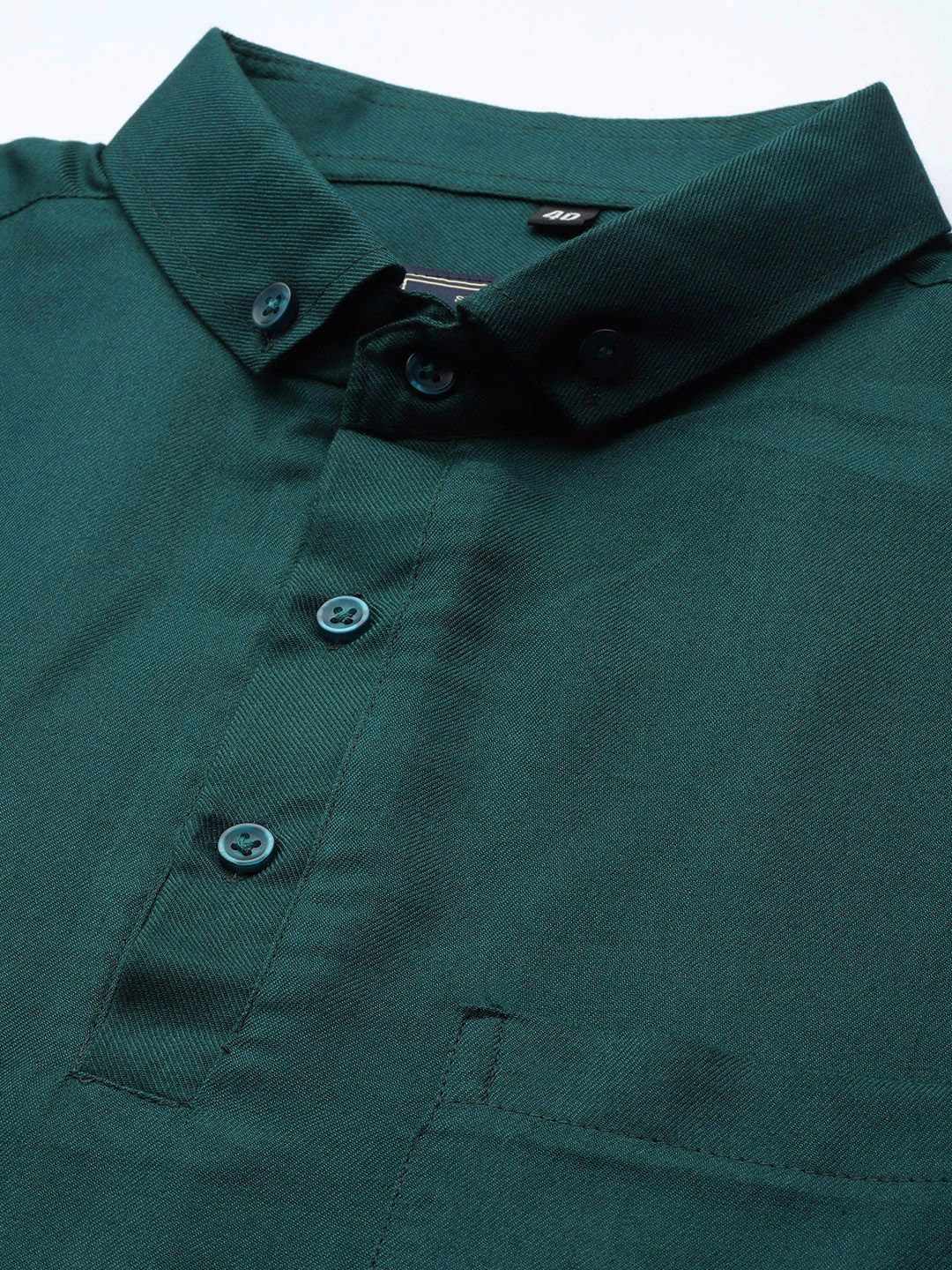 DENNISON Men Green Smart Slim Fit Polo Shirt - Image 2