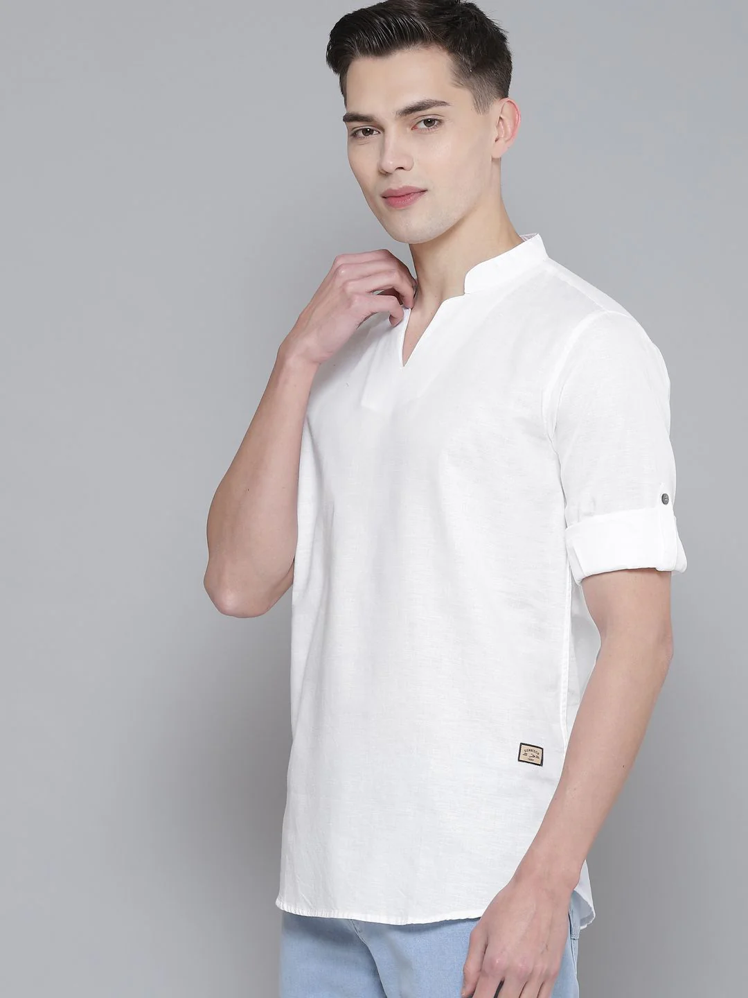 DENNISON Men White Comfort Fit Kurta - Image 5
