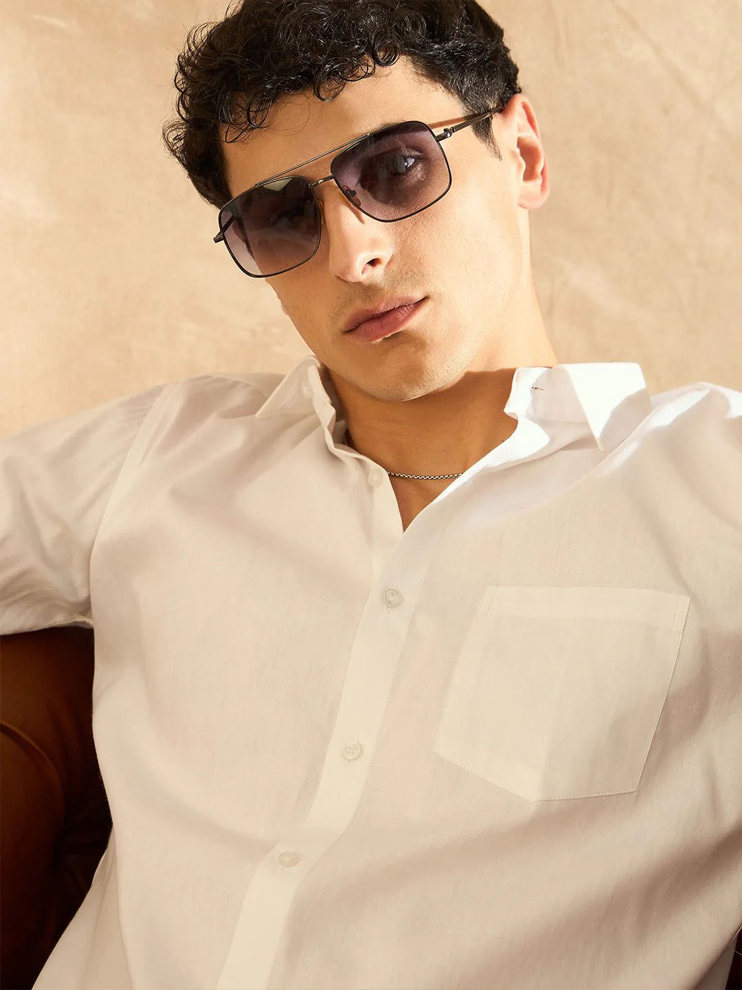 DENNISON Men White Comfort Fit Solid Formal Shirt - Image 2