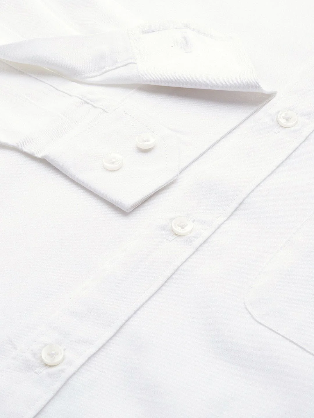 DENNISON Men White Smart Slim Fit Solid Water & Stain Repellent Casual Shirt - Image 3