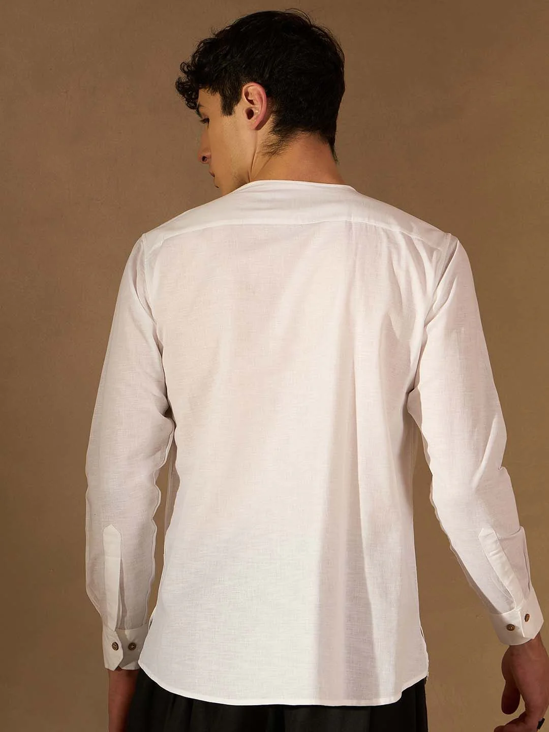 DENNISON Men White Solid Kurta