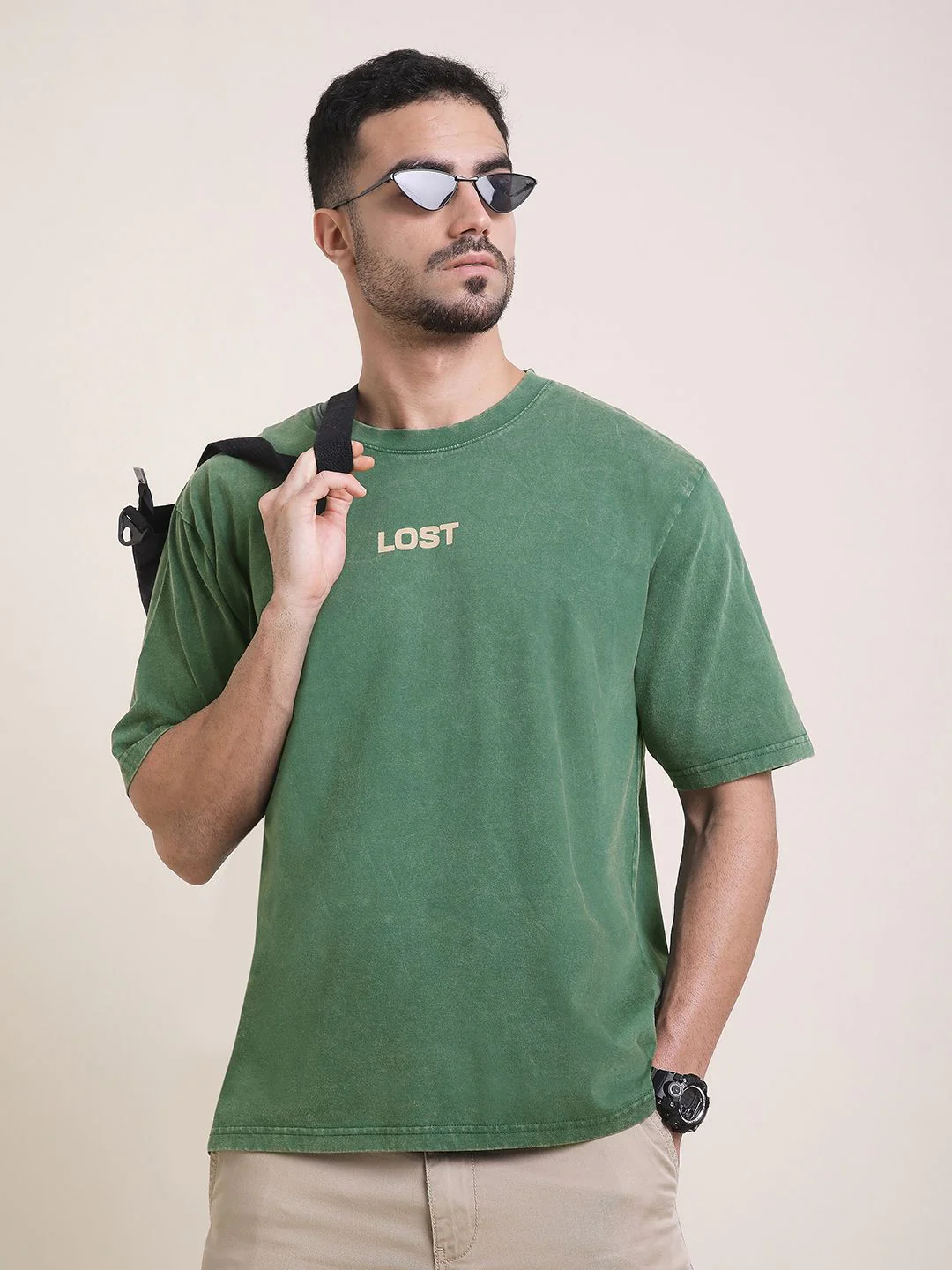 Difference Of Opinion Men Oversized Acid Wash Printed Tshirt - Image 3