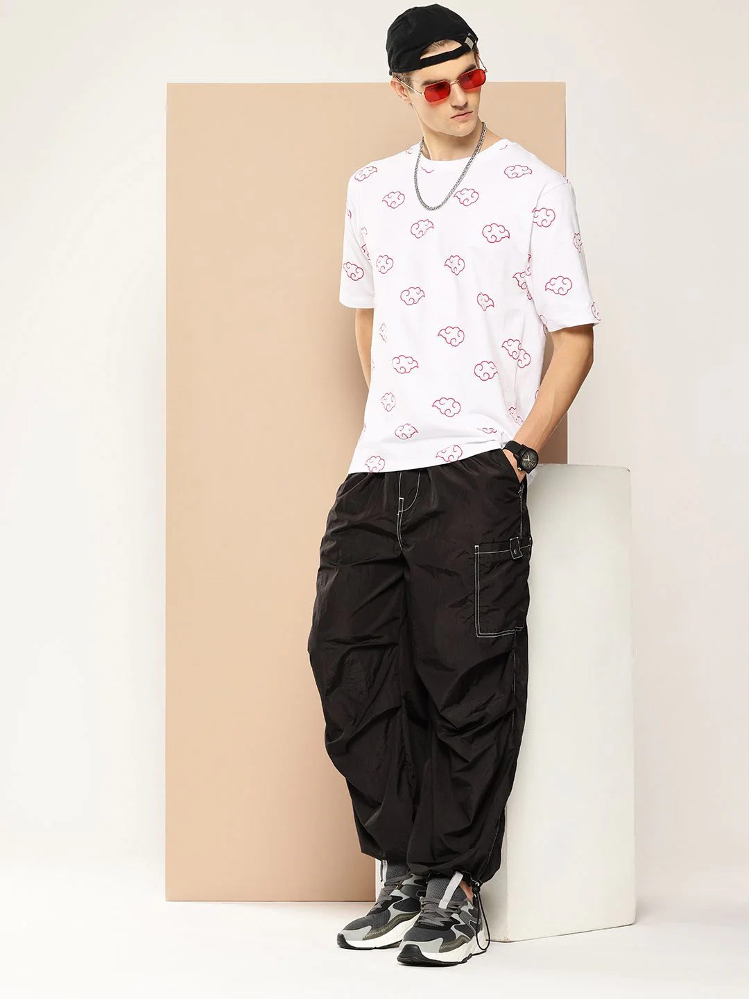 Difference of Opinion Men Printed Drop-Shoulder Sleeves Oversized Pure Cotton T-shirt - Image 4