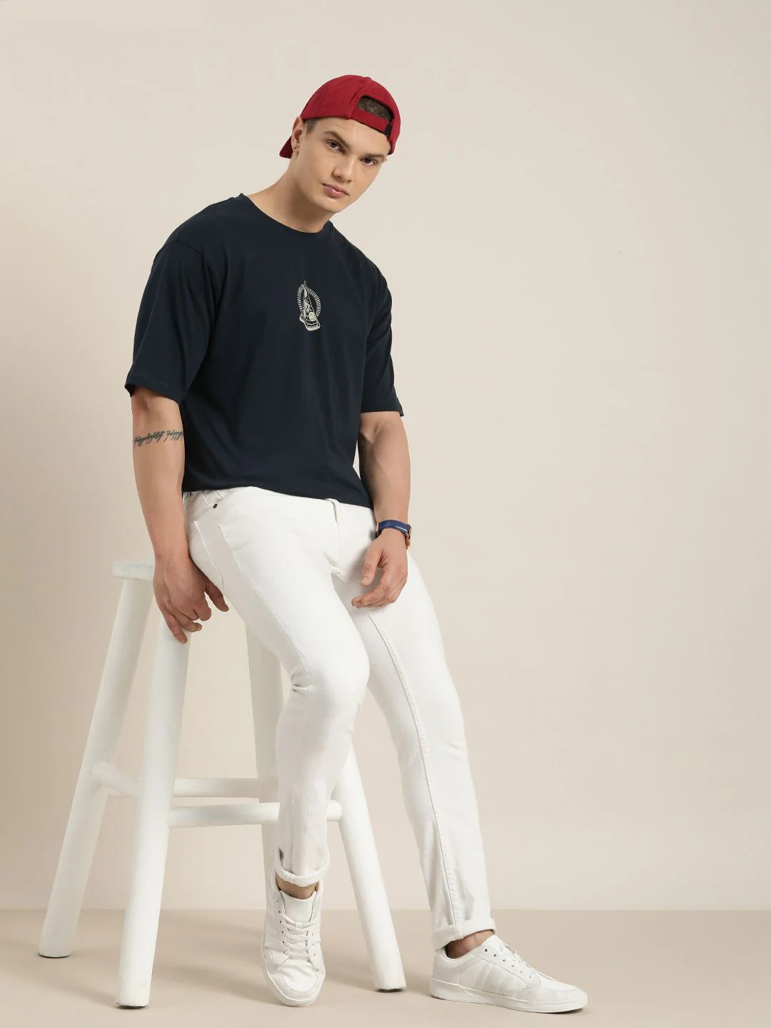 Difference of Opinion Men Printed Pure Cotton T-shirt - Image 4